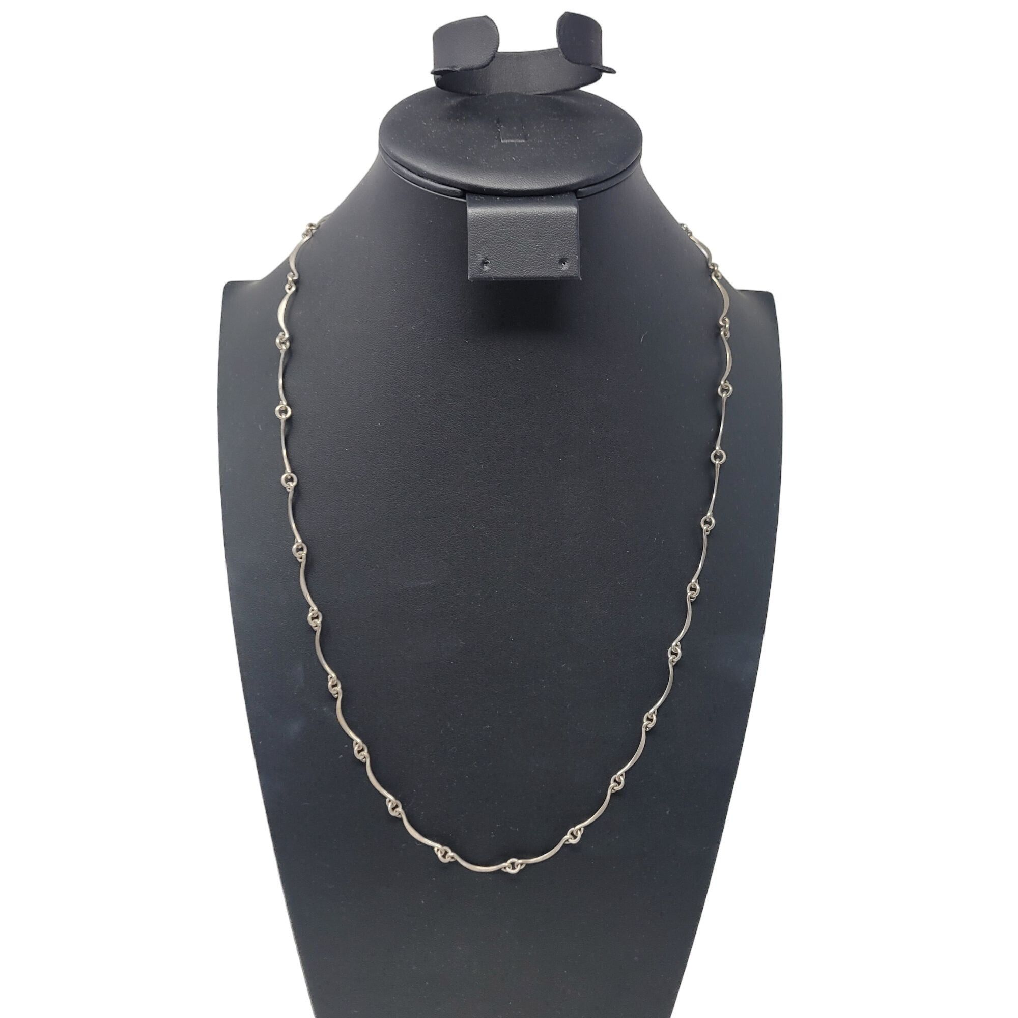 Sterling Silver Vtg Artisan Sterling Silver Delicate Wave Link Matinee Neckl Size ONE SIZE - 12 Thumbnail