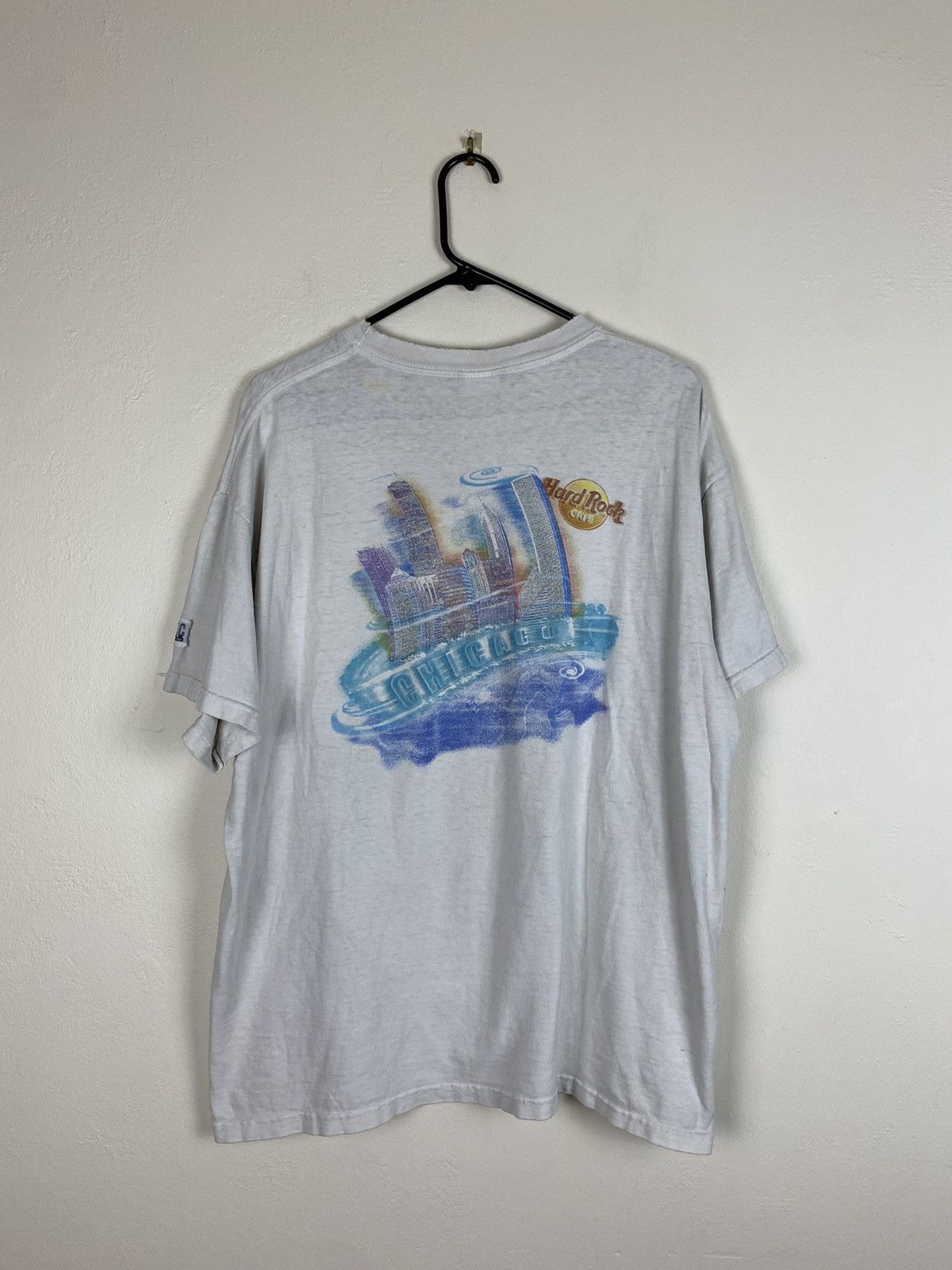Hard Rock Cafe × Vintage Vintage Hard Rock Cafe Chicago Distressed Tee T shirt Rare Size US L / EU 52-54 / 3 - 1 Thumbnail