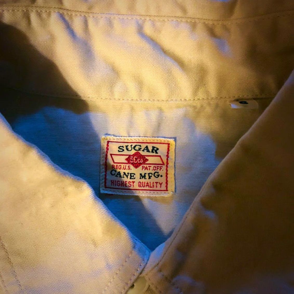 Sugar Cane Sugar Cane Work Shirt Mens S Button-Up Twill Beige Slim Vintage Style Size US S / EU 44-46 / 1 - 3 Thumbnail