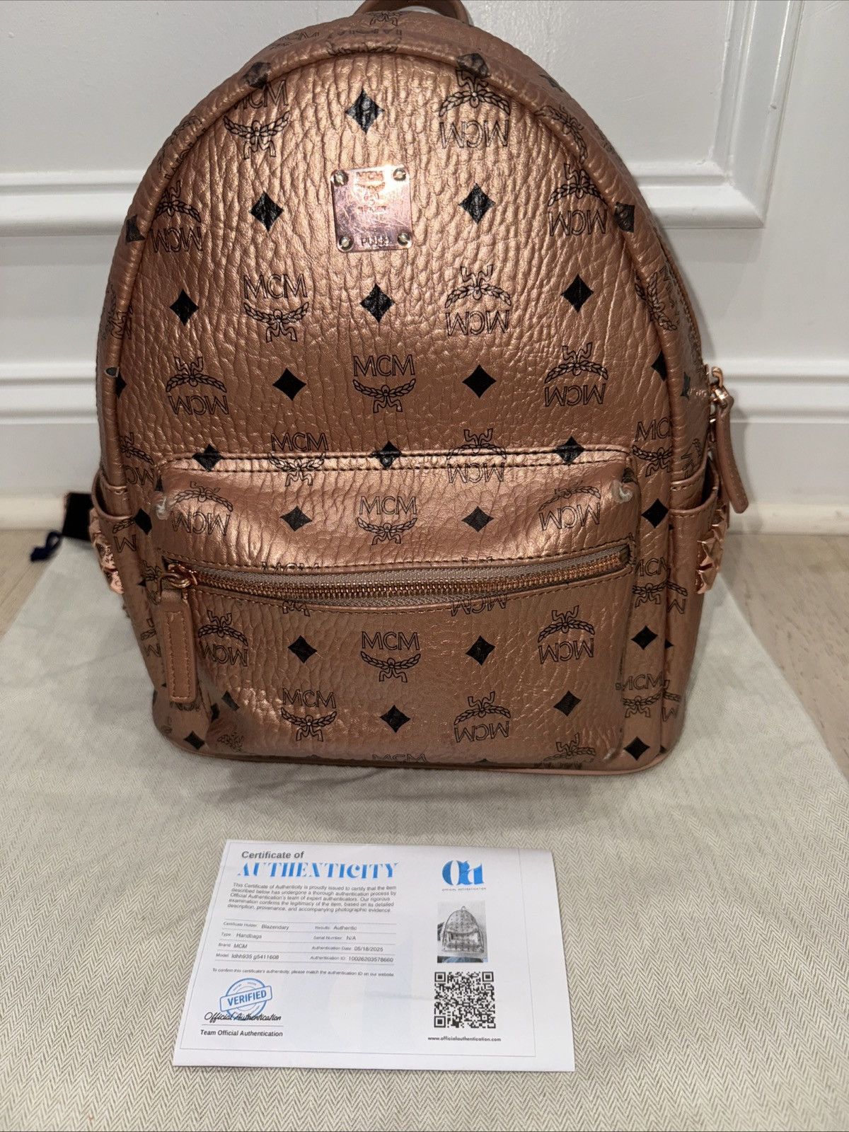 MCM MCM Viestos Small Limited Edition Metallic Bronze Backpack Size ONE SIZE - 1 Thumbnail