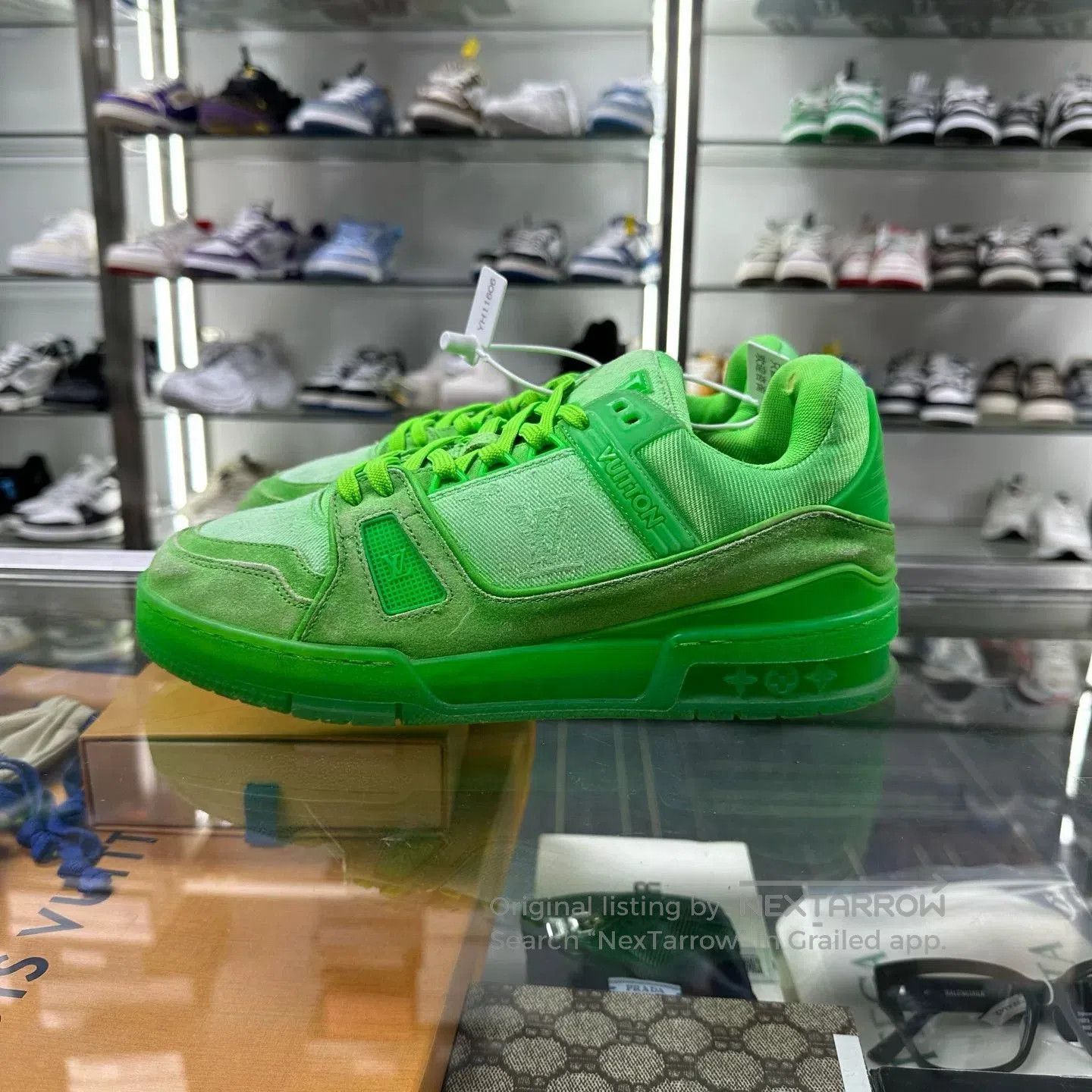 Louis Vuitton lv trainer bright green sneakers size uk5.5. Size US 6.5 / EU 39-40 - 3 Thumbnail