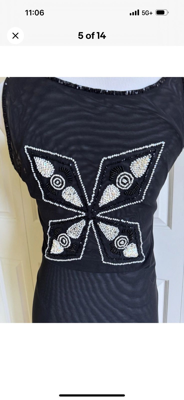 Other NOTIZIE Di Mariella Burani Black Mesh Maxi Dress 8/42 ITALY Size M / US 6-8 / IT 42-44 - 5 Thumbnail