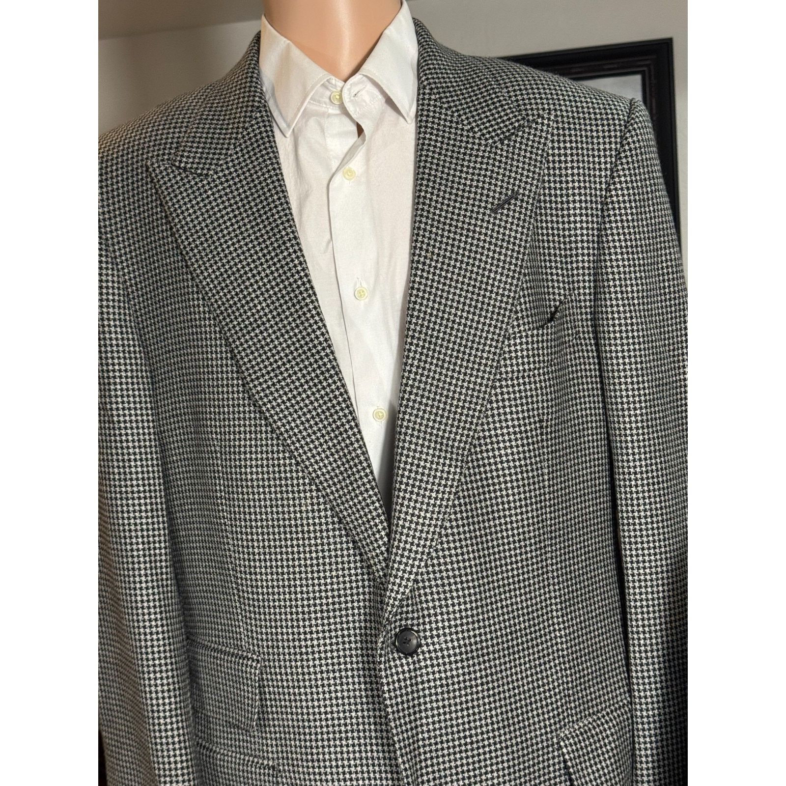 Tom Ford Tom Ford Tweed Houndstooth Sportcoat 56L IT 46L US Peak Size 46L - 7 Thumbnail