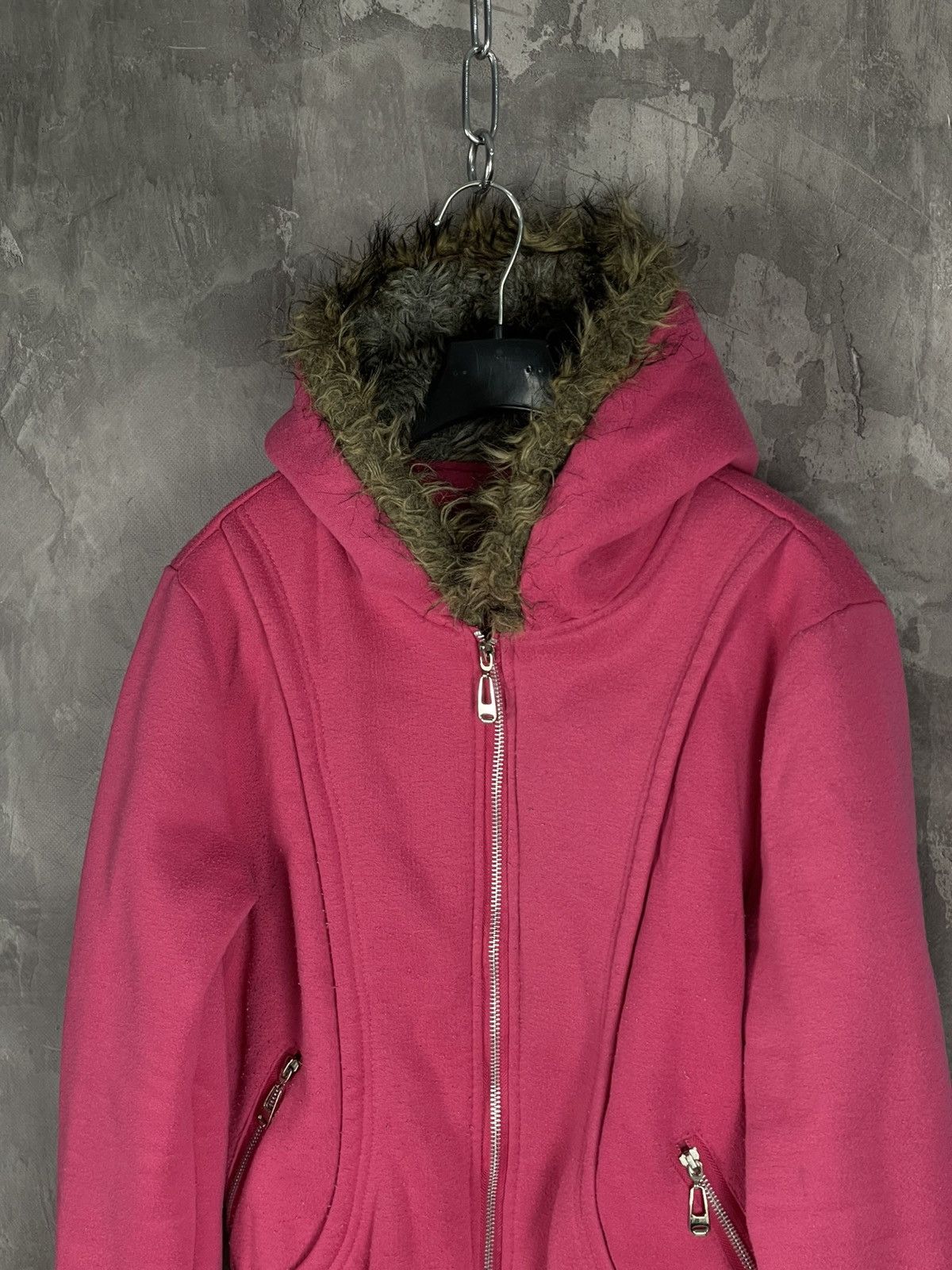 If Six Was Nine × Le Grande Bleu (L.G.B.) Pink fur hoodie is6was9 l.g.b. vibe swag y2k avant garde Size M / US 6-8 / IT 42-44 - 7 Thumbnail