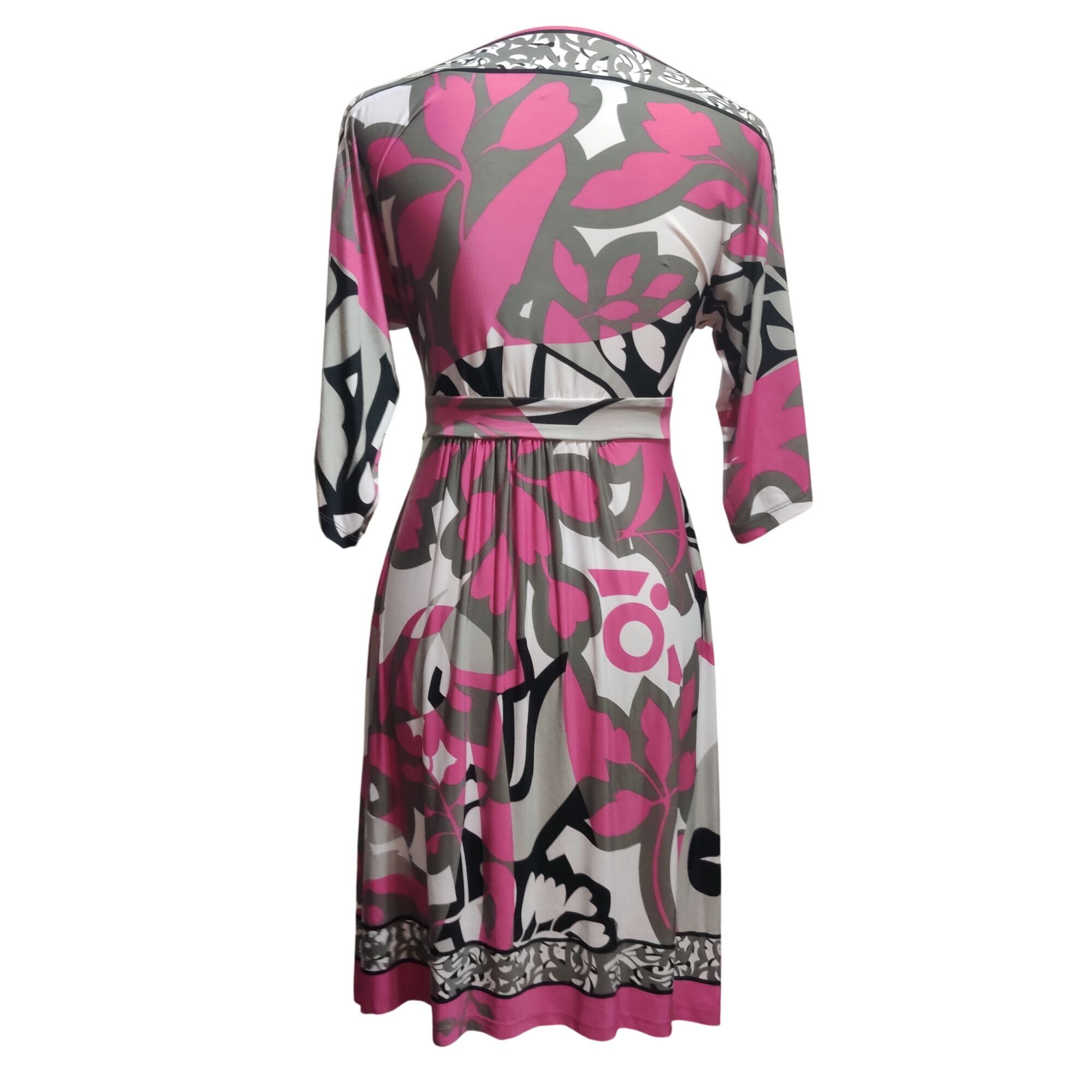 Other Olian XS Pink Gray Abstract Print Midi Dress Maternity Stret Size XS / US 0-2 / IT 36-38 - 4 Thumbnail