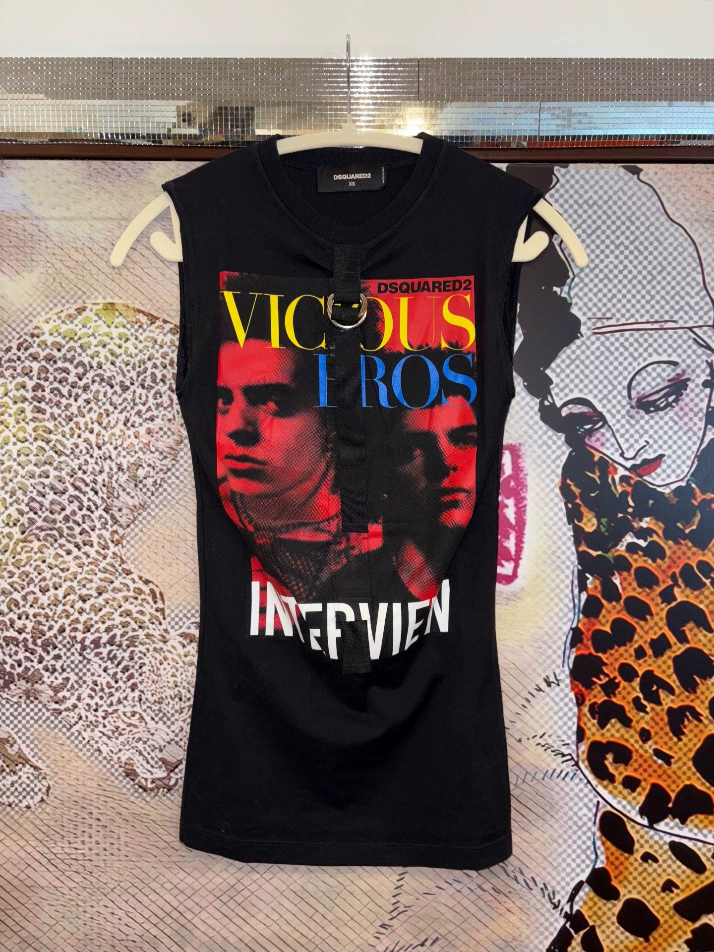 Dsquared2 d2 Rare Portrait Print Tie Detail Sleeveless Tank Top XS New Size US XS / EU 42 / 0 - 1 Thumbnail