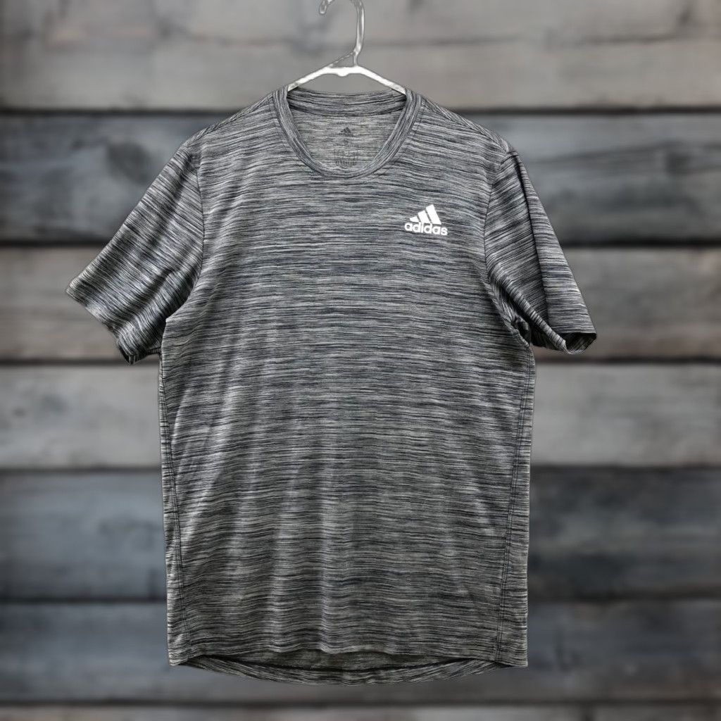 Adidas Adidas T Shirt Mens S Short Sleeve Gray Athletic Moisture Wicking Crew Neck Pullover Activewear Size US S / EU 44-46 / 1 - 1 Thumbnail