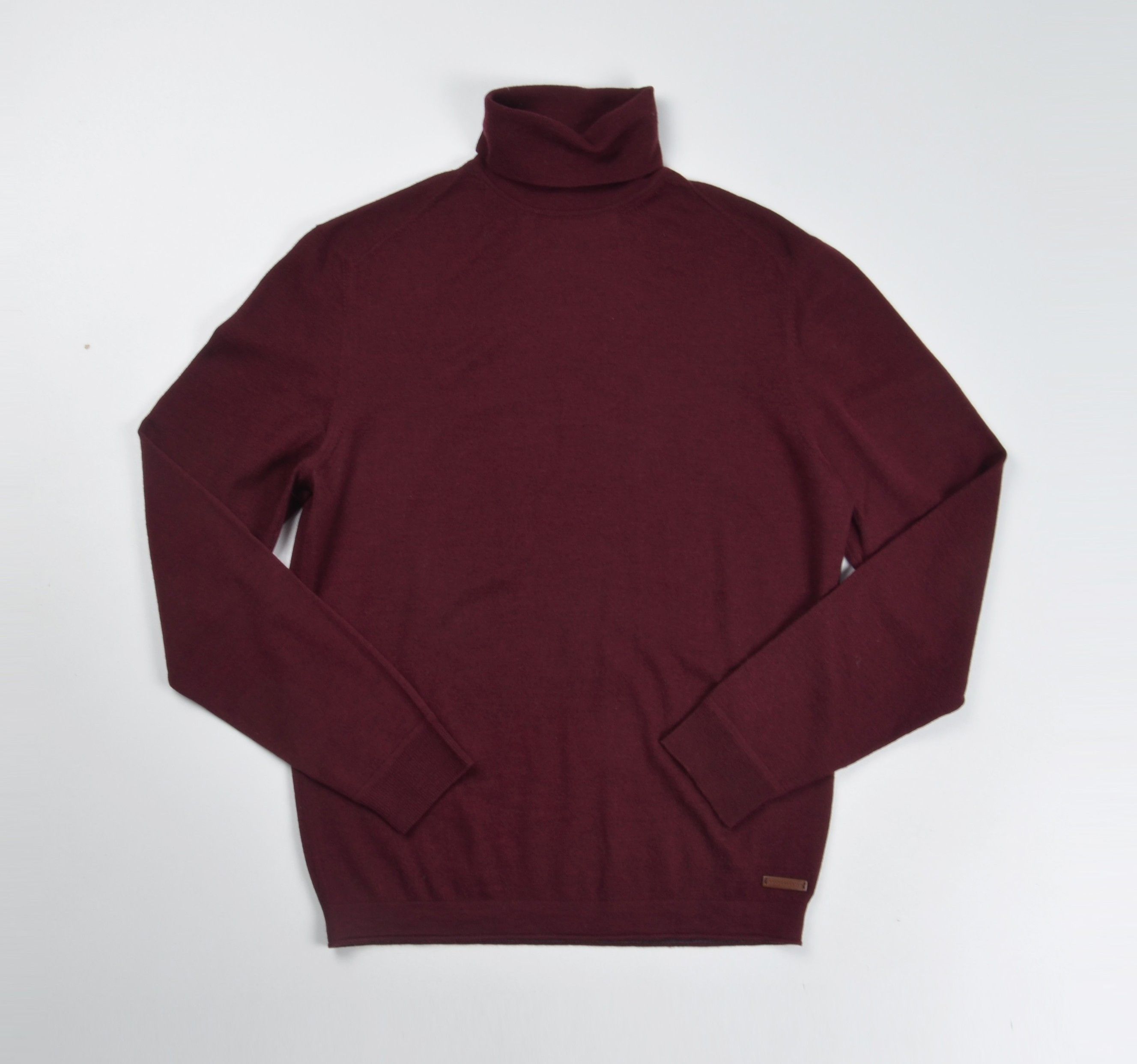 Baldessarini Baldessarini 100% Wool Burgundy Soft Turtleneck Sweater Size US M / EU 48-50 / 2 - 1 Thumbnail