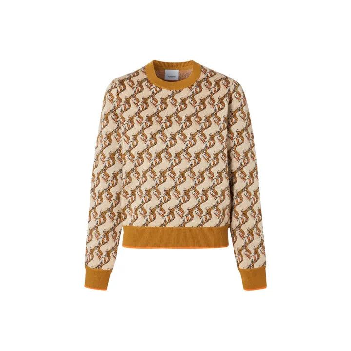 Burberry Burberry Unicorn Print Merino Wool Sweater 0079 Size L / US 10 / IT 46 - 1 Thumbnail