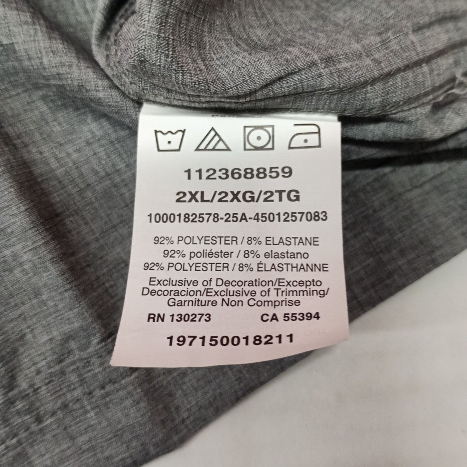 Wrangler Wrangler Men's 2XL Gray Thru Hike Shirt Vented Roll Tab UPF Size US XXL / EU 58 / 5 - 9 Thumbnail