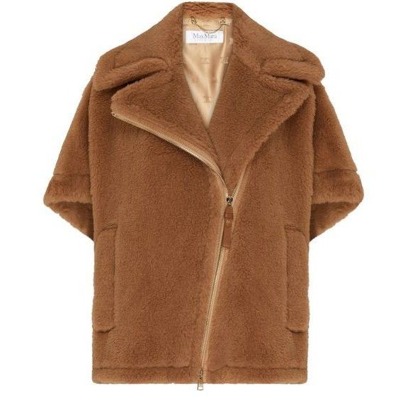 Max Mara MAX MARA Newmanto Brown Fuzzy Cape Jacket New & Authentic (W Size ONE SIZE - 1 Thumbnail