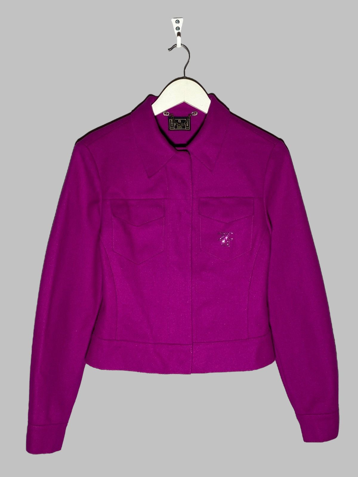 Fendi Fendi Roma Vintage 90s Hot Pink Cropped Jacket Snap Button Size M / US 6-8 / IT 42-44 - 1 Thumbnail