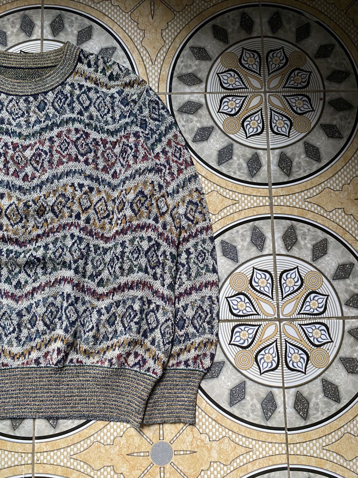 Other Coogi style vintage knit sweater abstract pattern Size US M / EU 48-50 / 2 - 2 Thumbnail