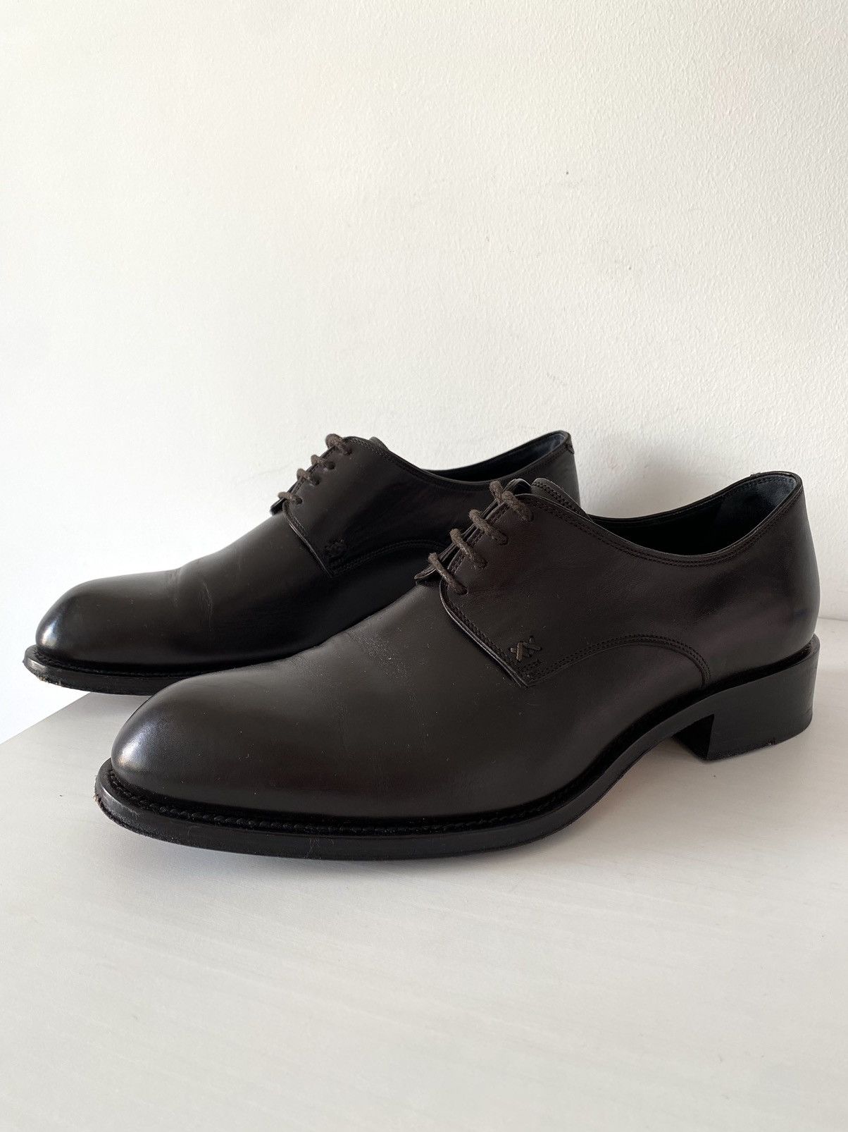 Brioni Brioni Leather Brown Lace up Derby Shoes, Size: 8 Size US 8 / EU 41 - 1 Thumbnail