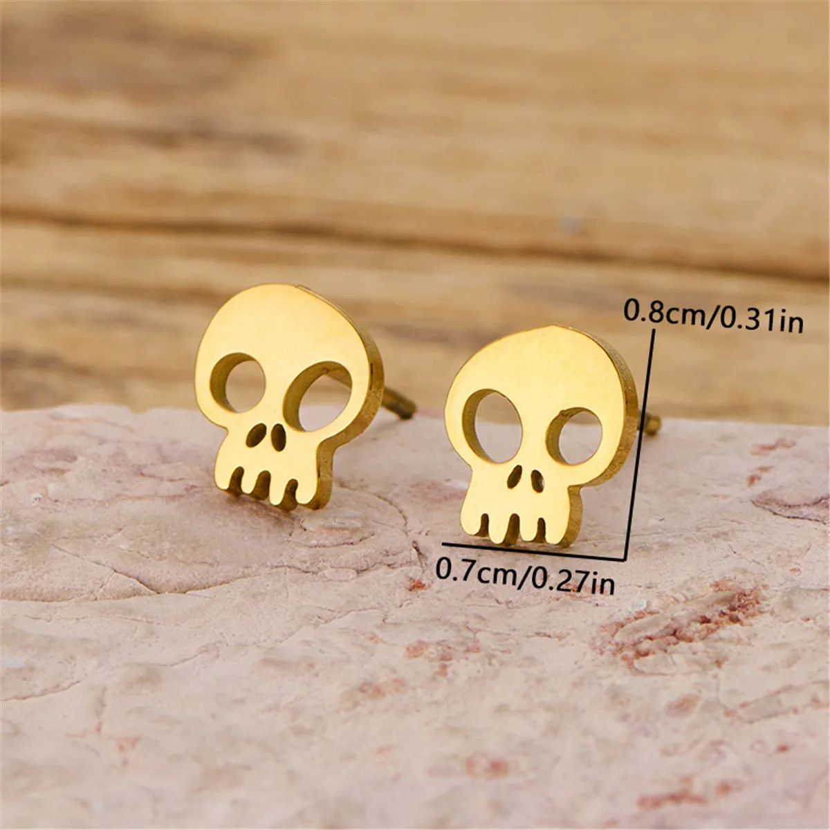 Jewelry Mini Skull Stud Earrings Charm Earring Gift Size ONE SIZE - 2 Thumbnail