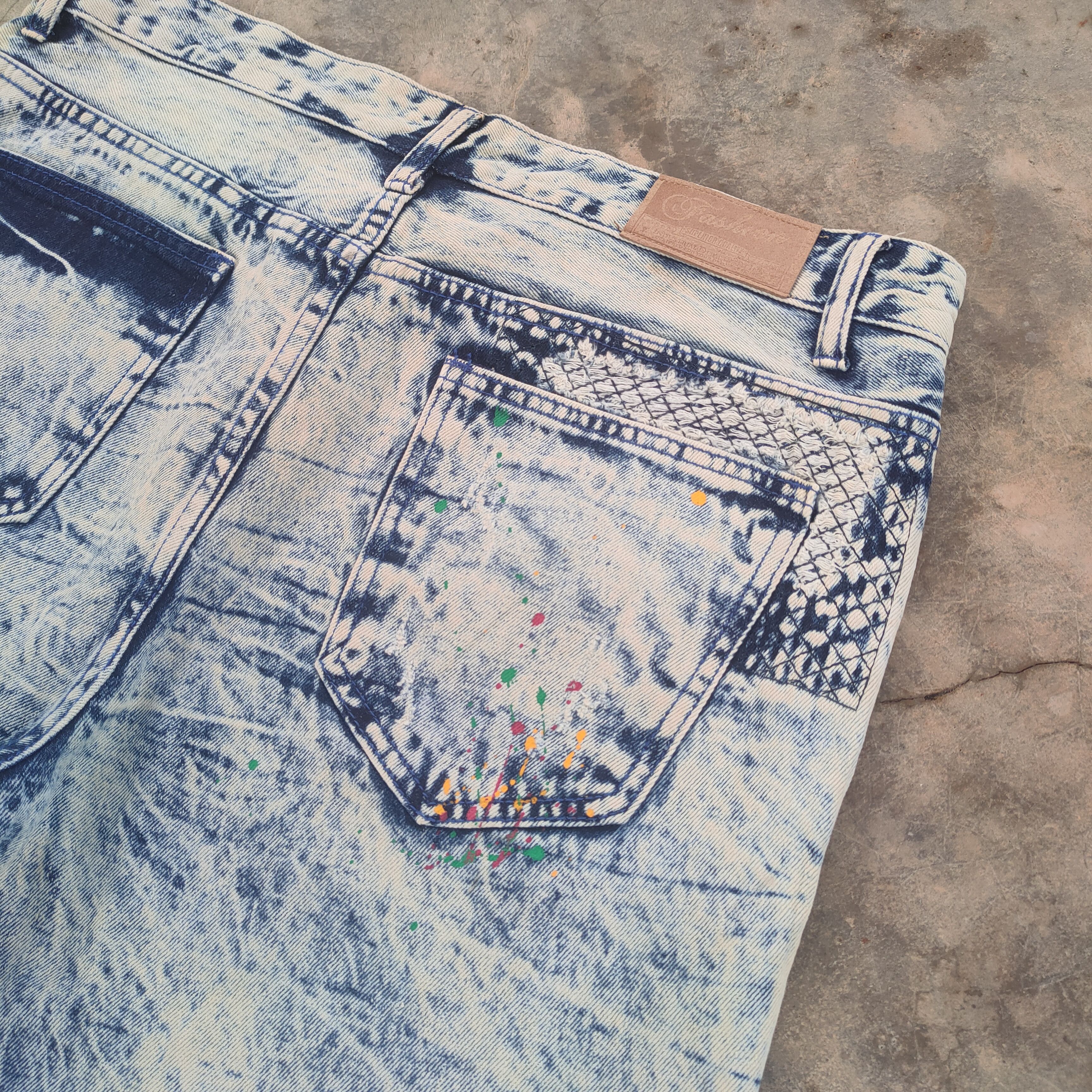Fashion Victim VTG FASHION PAINT PATCHWORK MUD WASH DENIM JEANS DENIM Size US 36 / EU 52 - 14 Thumbnail