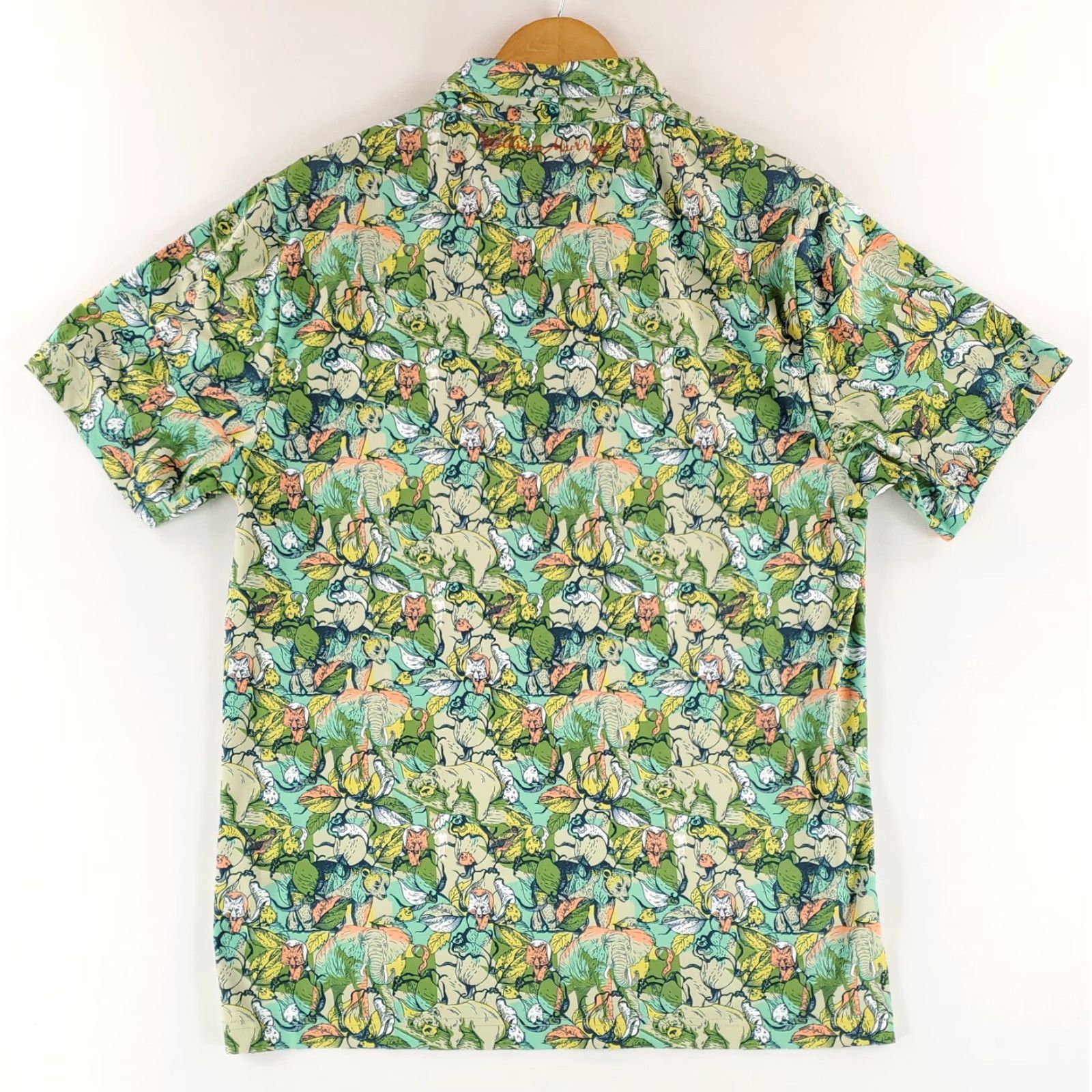 Vintage William Murray Polo Shirt It's Like a Jungle AOP Print Green Golf Mens L Size US L / EU 52-54 / 3 - 3 Thumbnail