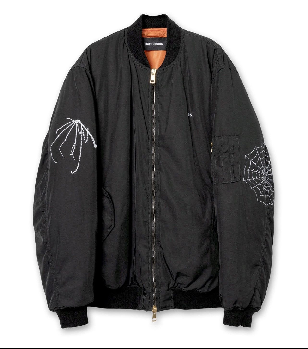 image of Raf Simons Gothic Spider Oversized Bomber Jacket in Black, Men's (Size Medium)
