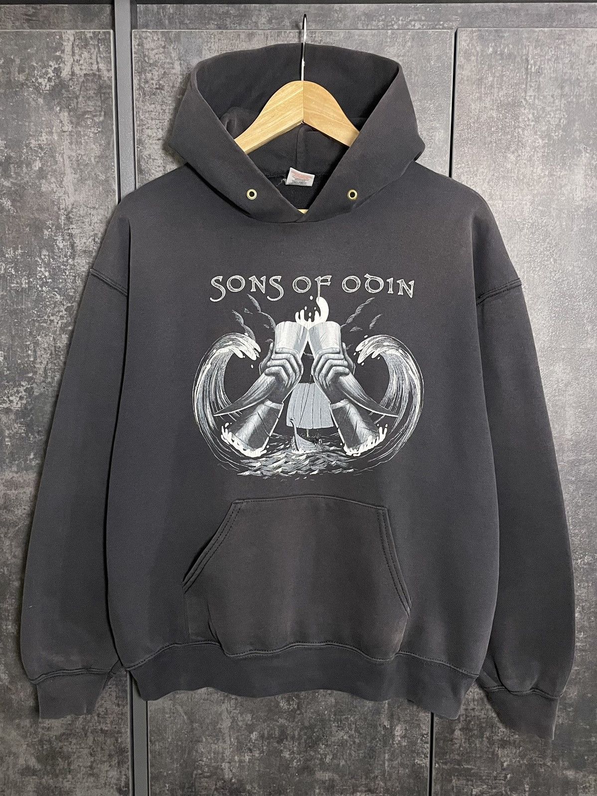Vintage Vintage Sons Of Odin Manovar Faded Hoodie Deftones Oasis 3D Size US M / EU 48-50 / 2 - 1 Thumbnail