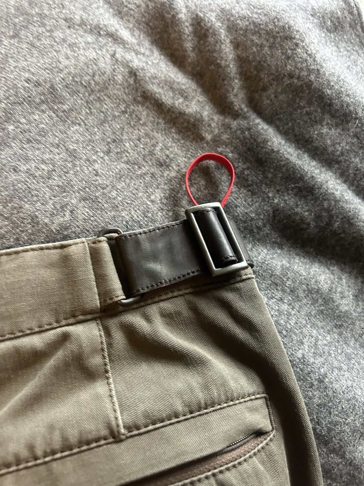 Prada Prada Olive Cotton Blend Flared Trousers w/ Leather Accents Size US 32 / EU 48 - 11 Thumbnail