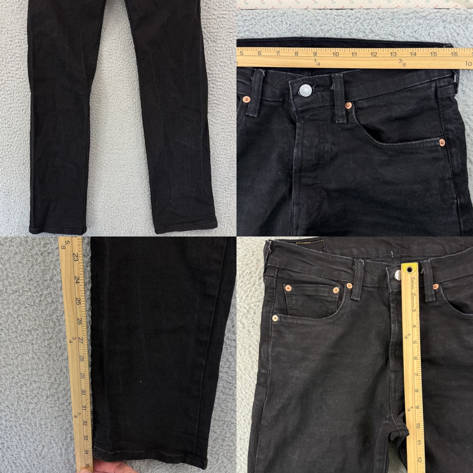 Levi's Levi's 501 Jeans Mens 31x34 Black Straight Fit Button Fly Denim Outdoor Cowboy Size US 31 - 8 Thumbnail