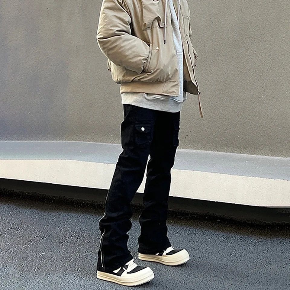 Japanese Brand × Jean Straight Boot Cut Flared Pocket Cargo Jeans Size US 30 / EU 46 - 4 Thumbnail