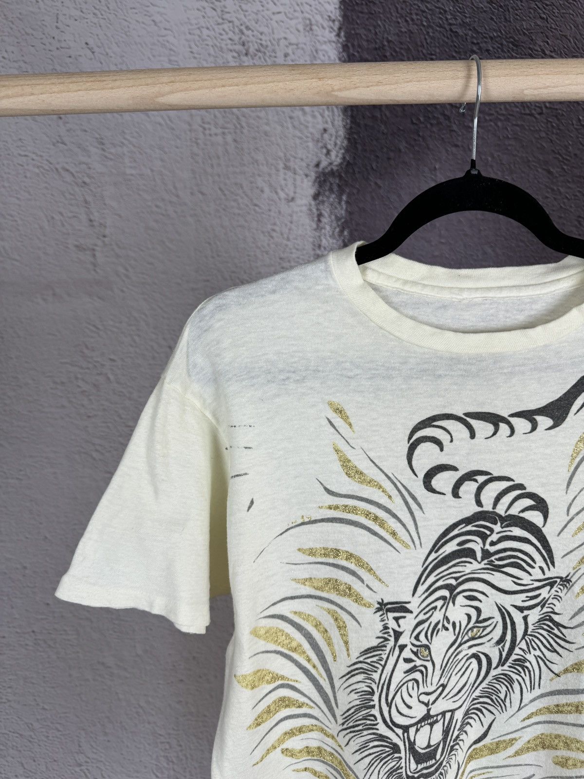 Vintage Vintage 90s single stitch double side Tiger print tee shirt Size US S / EU 44-46 / 1 - 3 Thumbnail