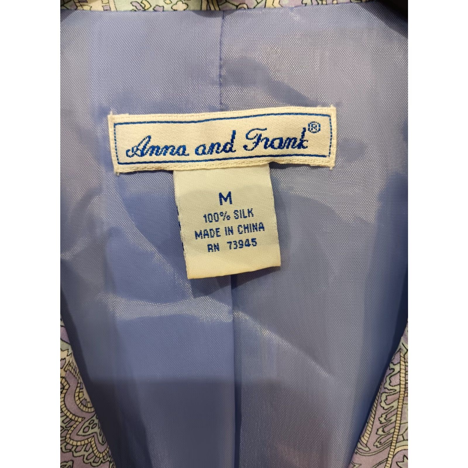 Vintage VINTAGE Anna And Frank Jacket Women's M Paisley Purple 100% Silk Lined 90s Casual Business Party/Cocktail Travel Workwear Size M / US 6-8 / IT 42-44 - 3 Thumbnail