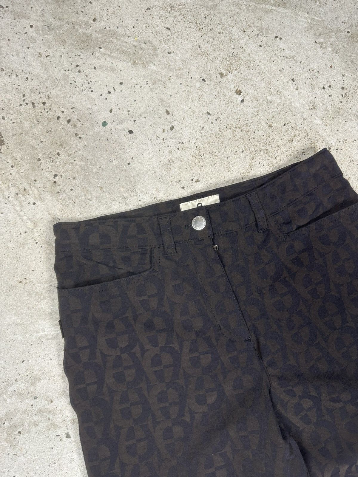 Aigner Vintage 90s Aigner Monogram Nylon Bootcut Flare Pants Size 30" / US 8 / IT 44 - 10 Thumbnail