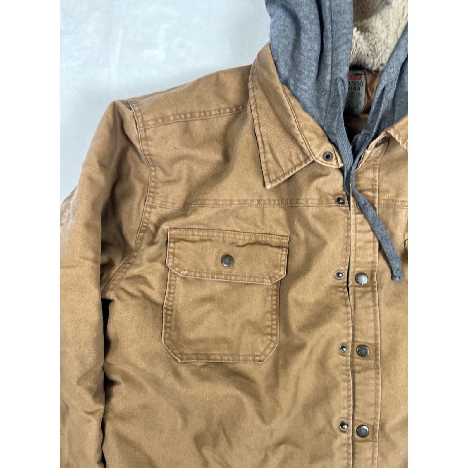 Dickies Dickies Hooded Jacket Duck Canvas Brown Men’s 2XL Quilted Lined Work Coat Bomber Zipper Size US M / EU 48-50 / 2 - 7 Thumbnail