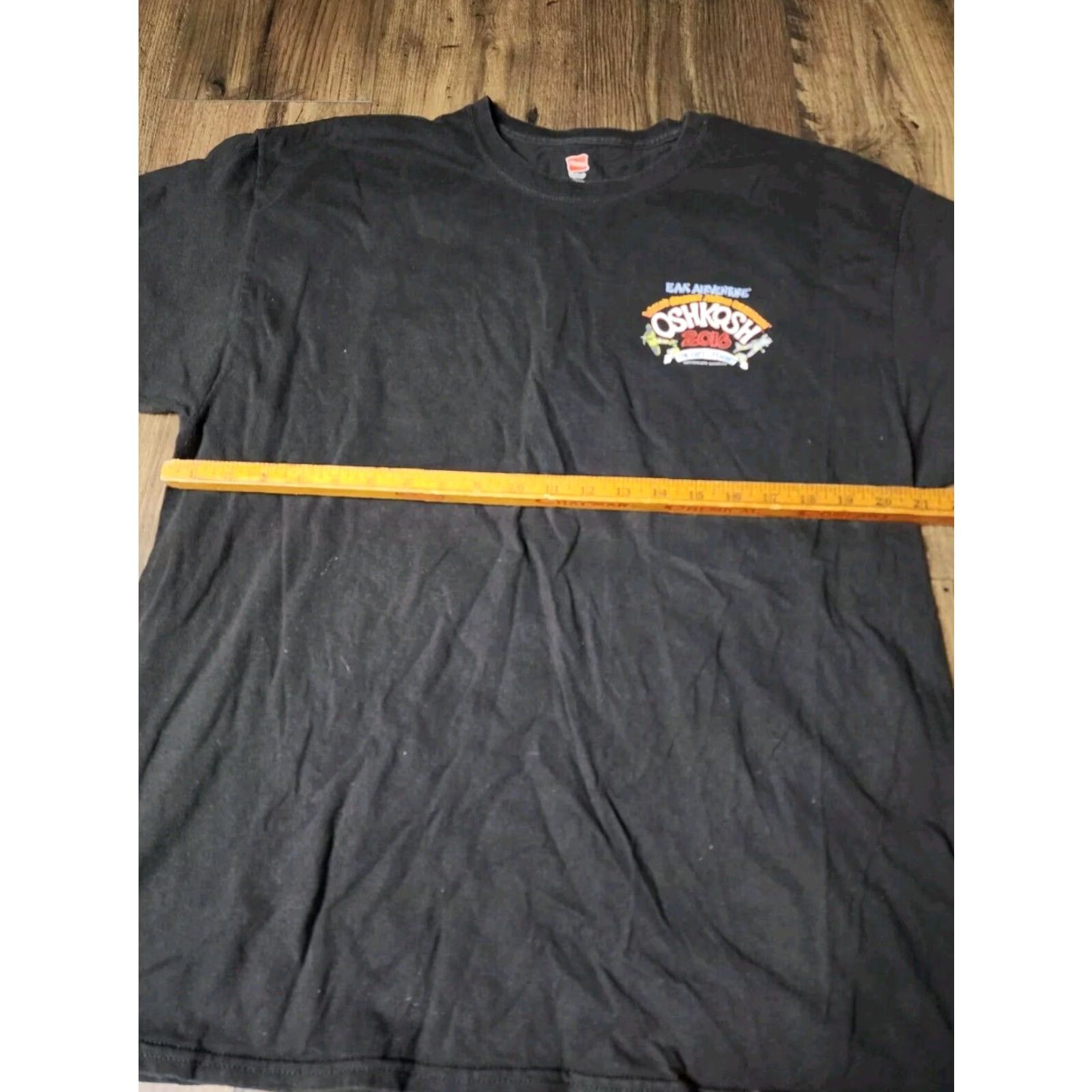 Hanes Oshkosh Aviation Air Show Double Sided Graphic T Shirt Black XL Mens Size US XL / EU 56 / 4 - 3 Thumbnail