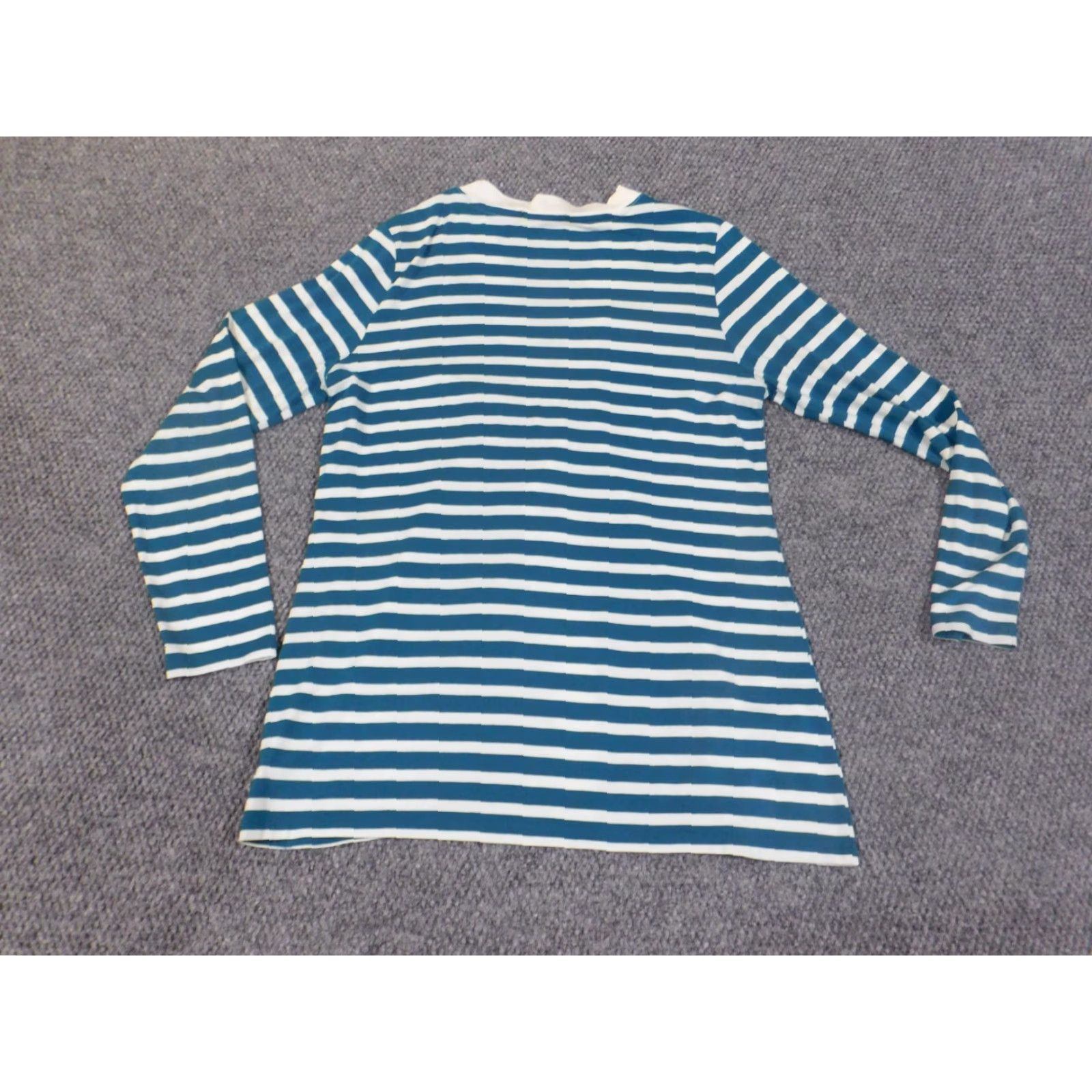 Coldwater Creek Coldwater Creek Blouse Shirt Womens M Blue Striped Knit V-Neck Stretch Casual Size M / US 6-8 / IT 42-44 - 7 Thumbnail