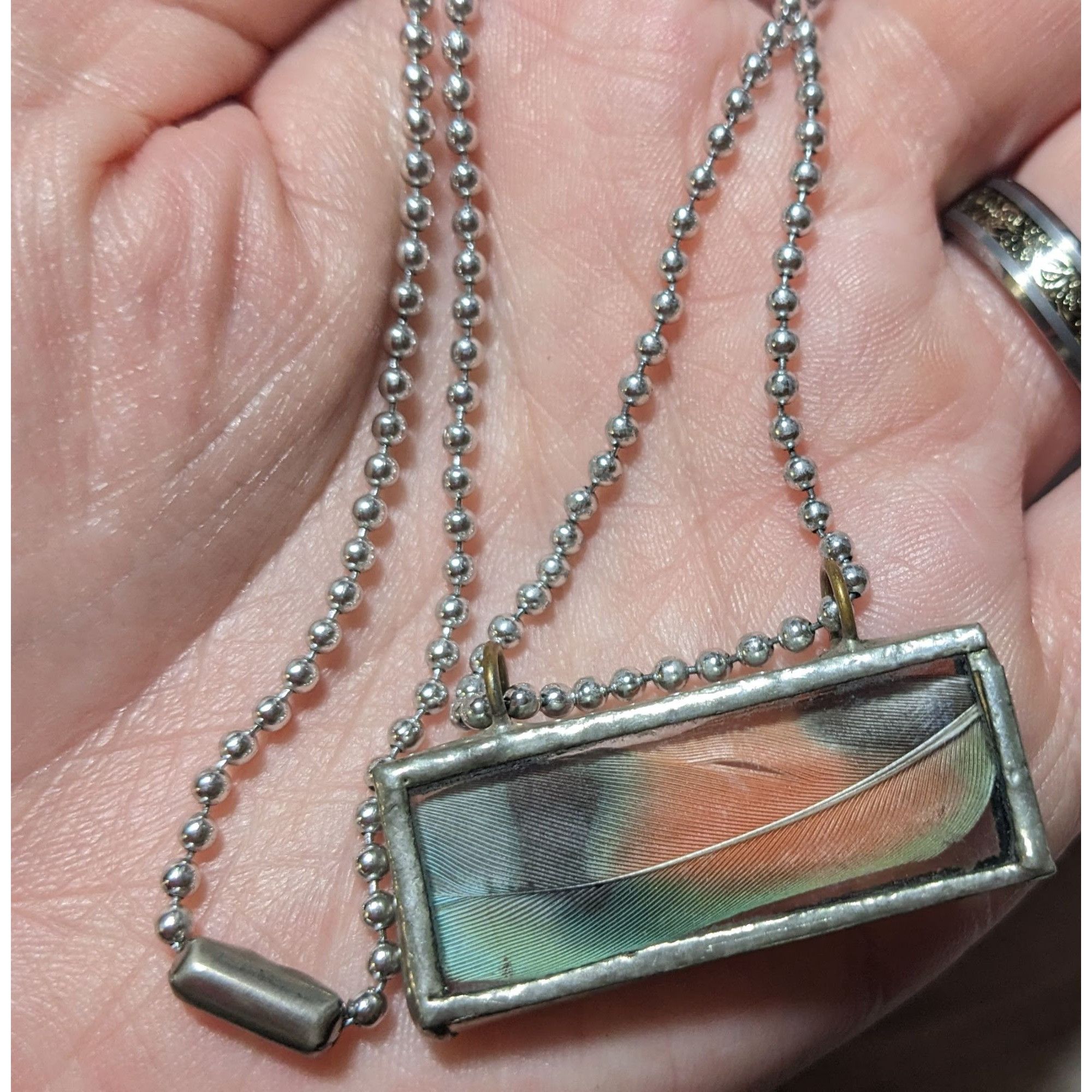 Other Glass Encased Bird Feather Pendant Necklace Size ONE SIZE - 7 Thumbnail
