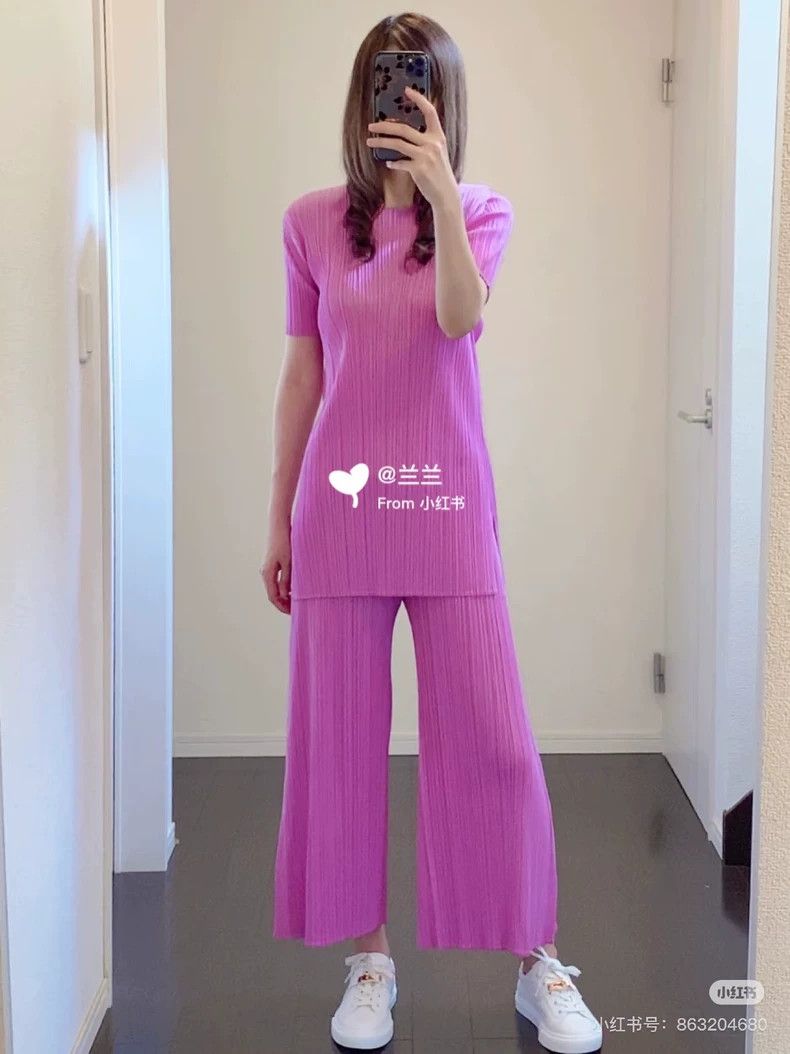 Issey Miyake issey miyake size:3 Pink and purple trousers 2506-Nextarro Size 42" / US 20 - 1 Thumbnail