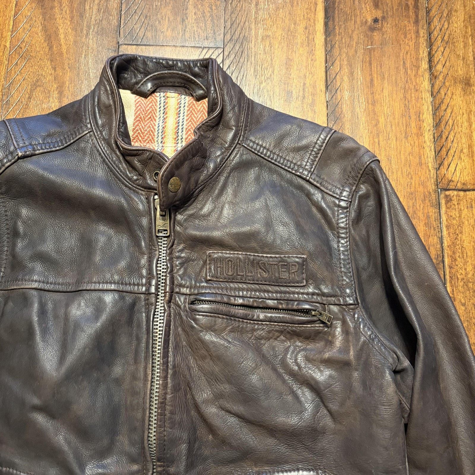 Hollister Hollister Palm Canyon Jacket Mens Small Leather Moto Bomber Size US S / EU 44-46 / 1 - 3 Thumbnail