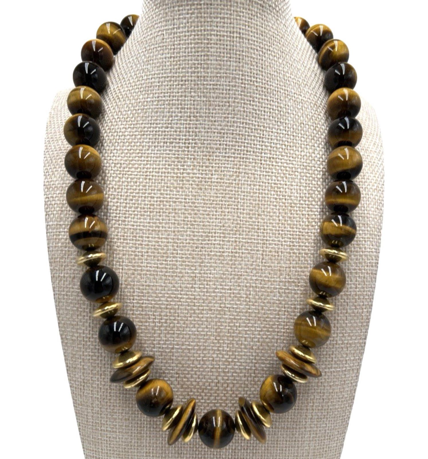 Other DONALD PYWELL For Eva Beauchard Tiger Eye Gold Tone Necklace Size ONE SIZE - 1 Thumbnail