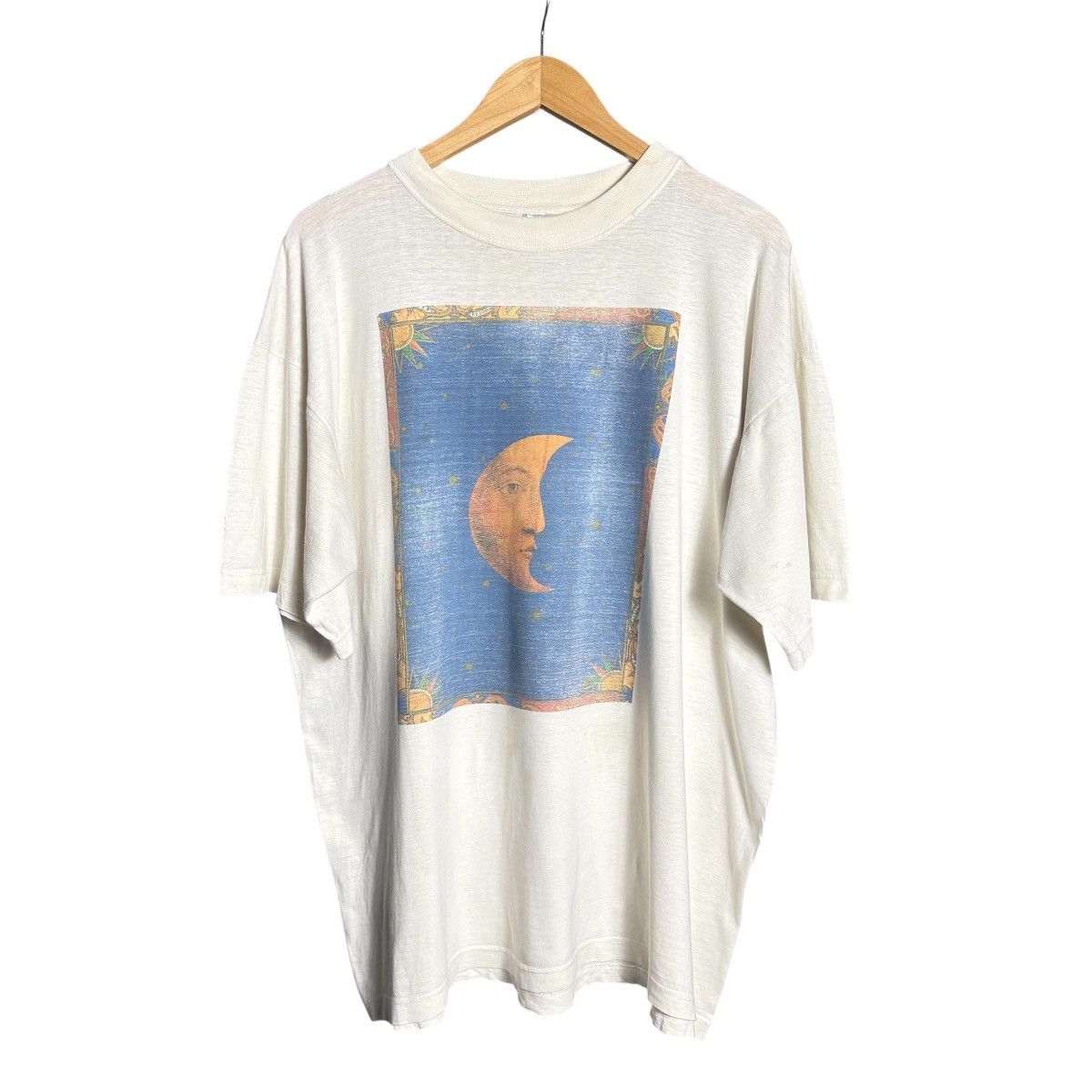 Vintage Vintage 90s Moon Face Art Graphic T-Shirt / Basic Wear Size US XXL / EU 58 / 5 - 1 Thumbnail