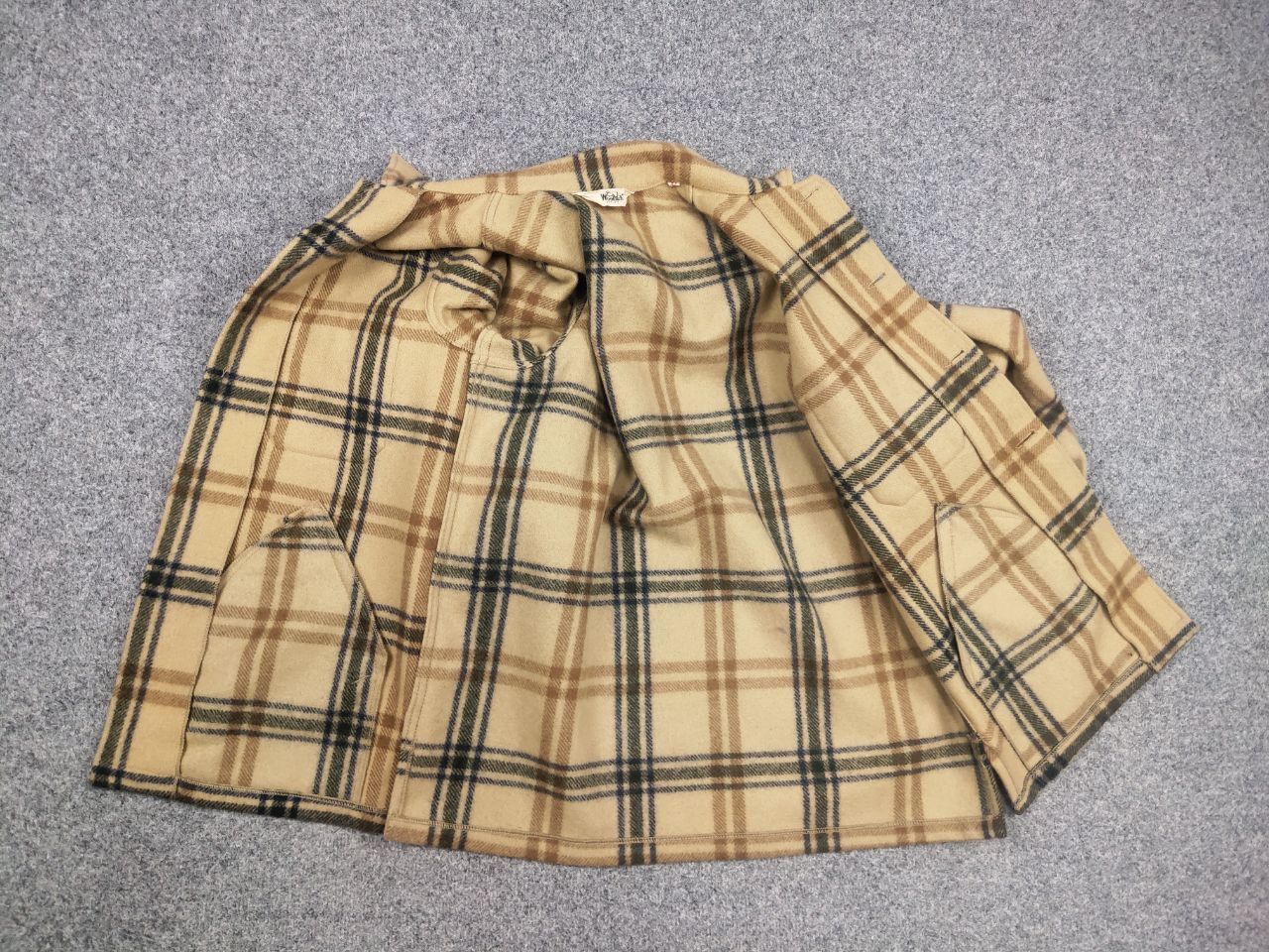 Vintage 60's Woolrich USA Plaid Wool Coat Pocket Jacket
