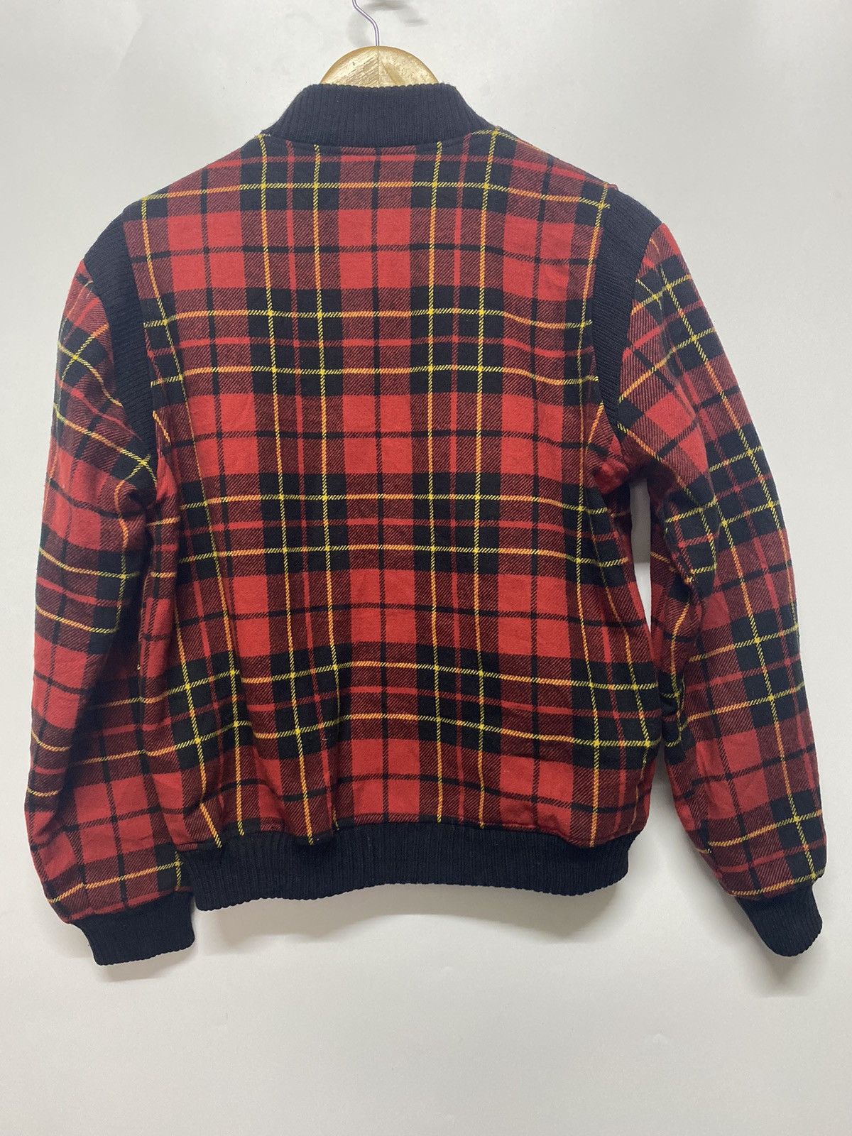 Japanese Brand Vintage Arnold Palmer by Renown Wool Plaid Bomber Jacket Size US M / EU 48-50 / 2 - 2 Thumbnail