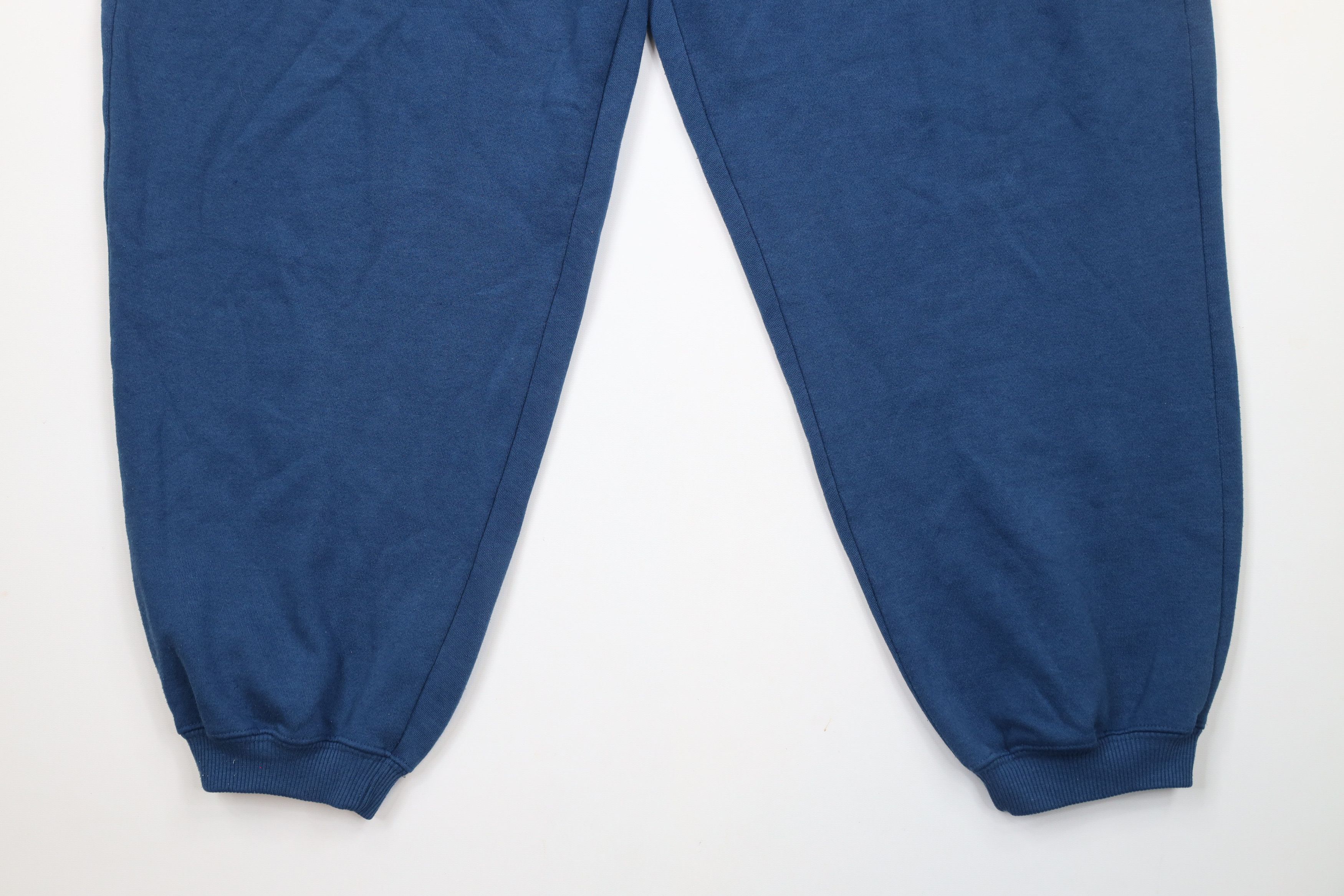 Vintage Vintage 90s Streetwear Blank Cuffed Sweatpants Joggers Blue Size US 36 / EU 52 - 4 Thumbnail