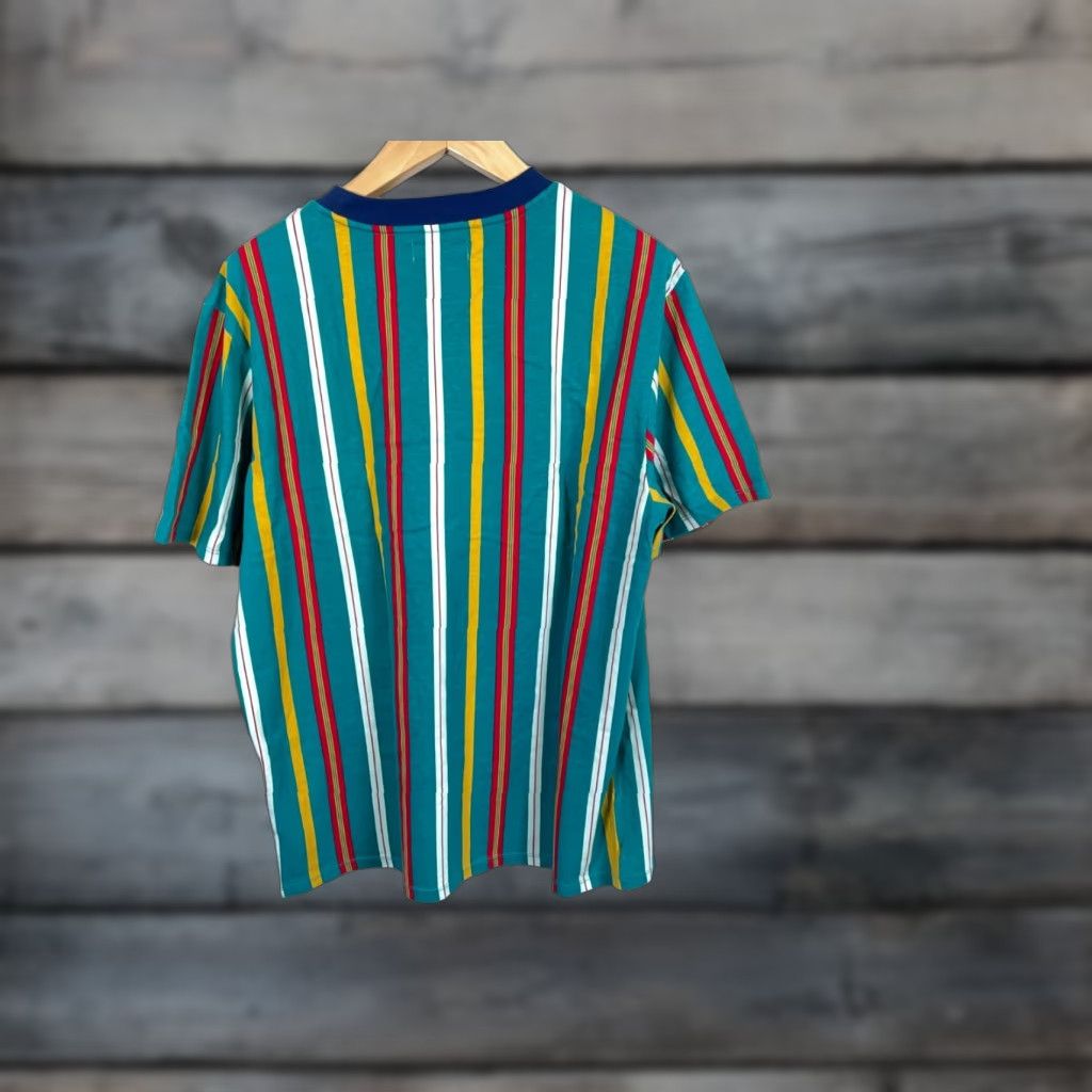 Guess VINTAGE GUESS Originals T-Shirt Men Large Green Rainbow Striped Embroidered Logo Size US L / EU 52-54 / 3 - 1 Thumbnail