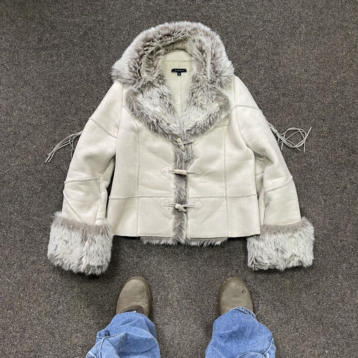 20471120 Vintage Y2K Furry Jacket Mohair Punk Opium BALENCIAGA Style Size M / US 6-8 / IT 42-44 - 1 Thumbnail