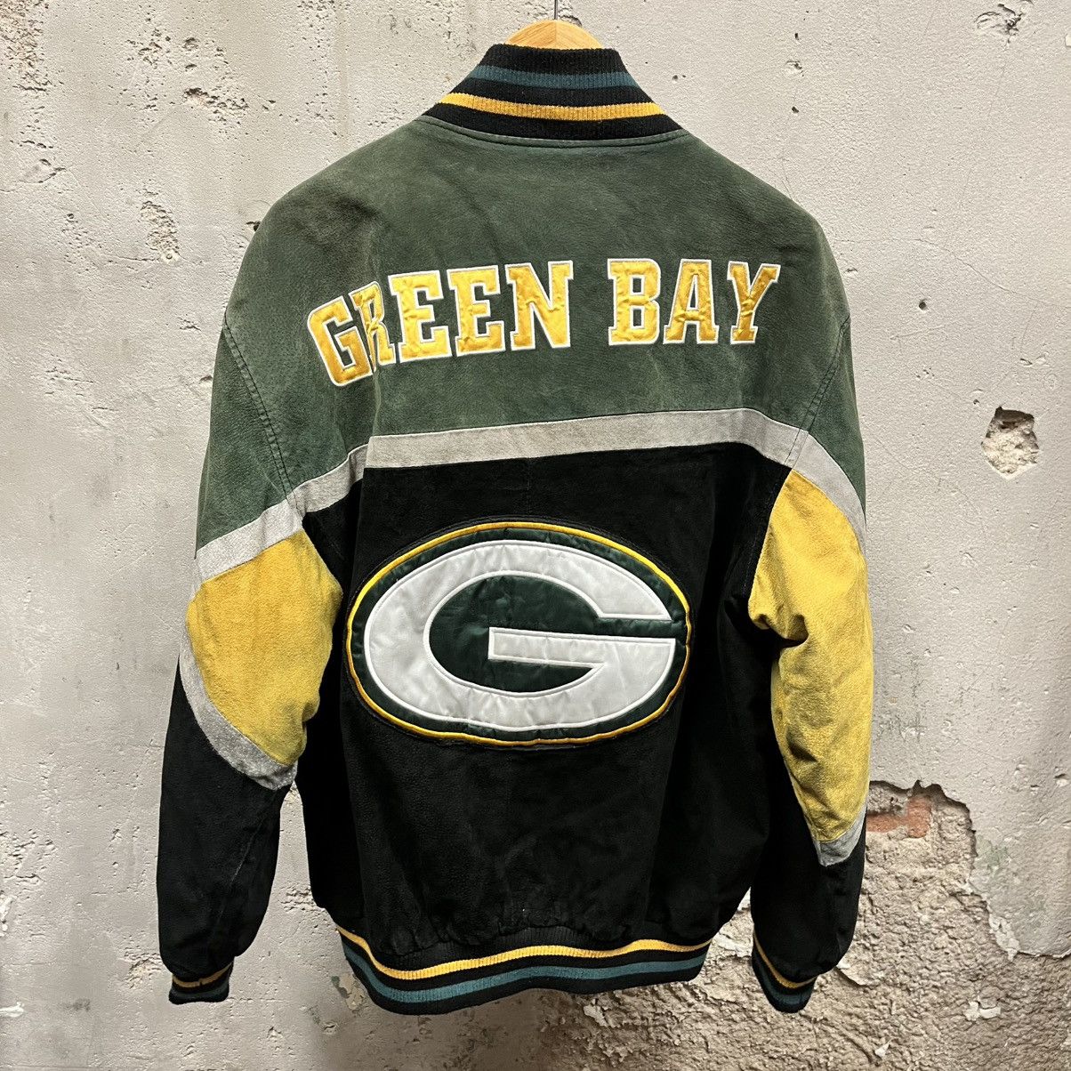 Starter Vintage 90s NFL Green Bay Packers Suede Leather Jacket Coat Size US XL / EU 56 / 4 - 1 Thumbnail