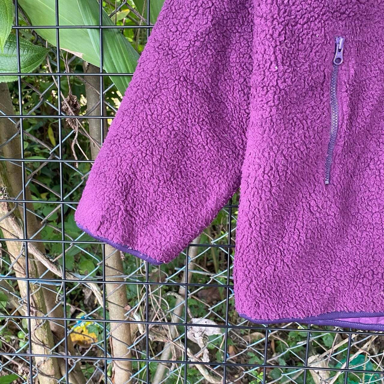 Japanese Brand × Purple Vtg Deep Pile Fleece Zipper Jacket Size US L / EU 52-54 / 3 - 5 Thumbnail