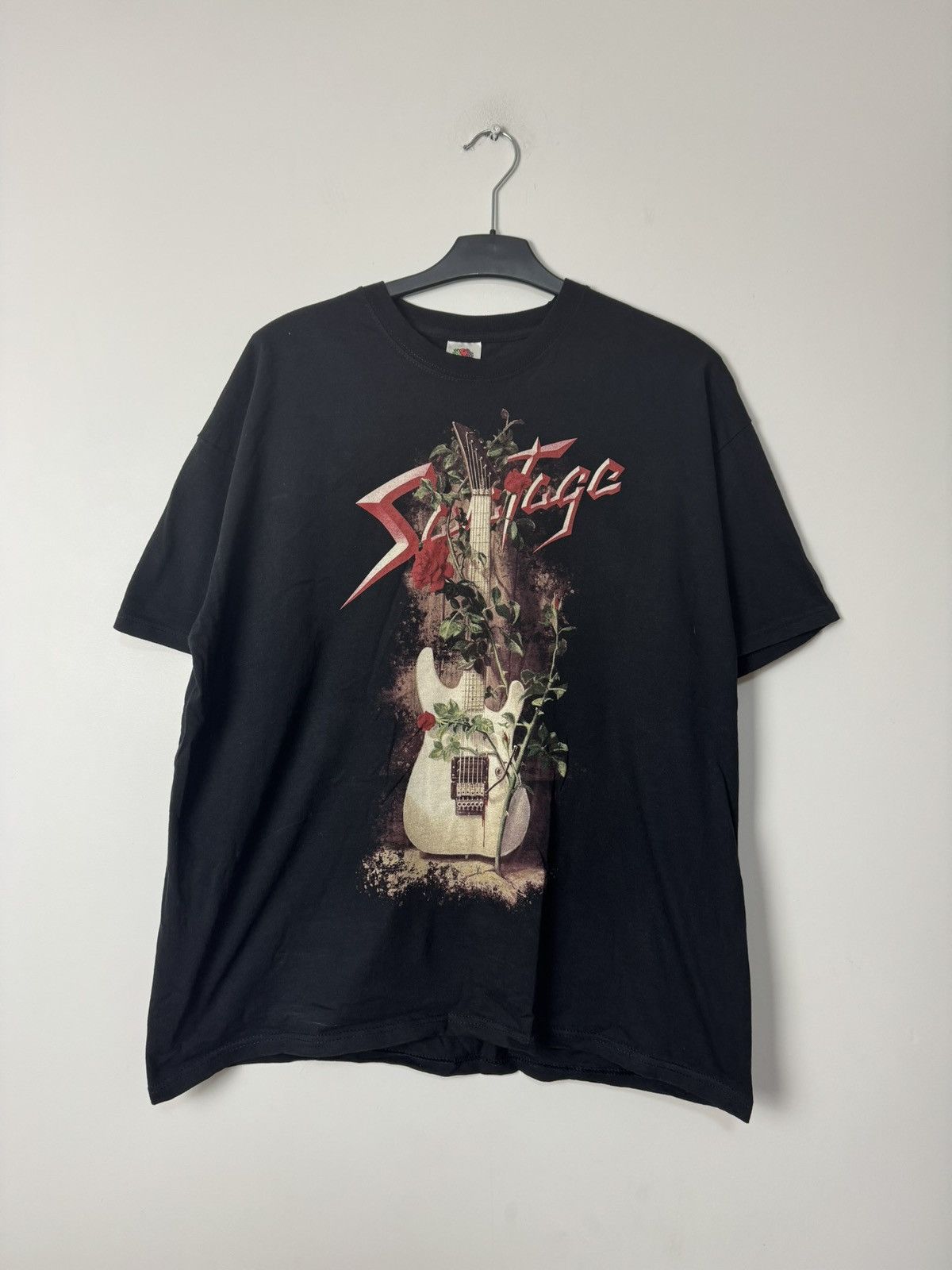 Band Tees Vintage Savatage Guitar and Roses Band Tee Shirt Oversized Size US XXL / EU 58 / 5 - 1 Thumbnail