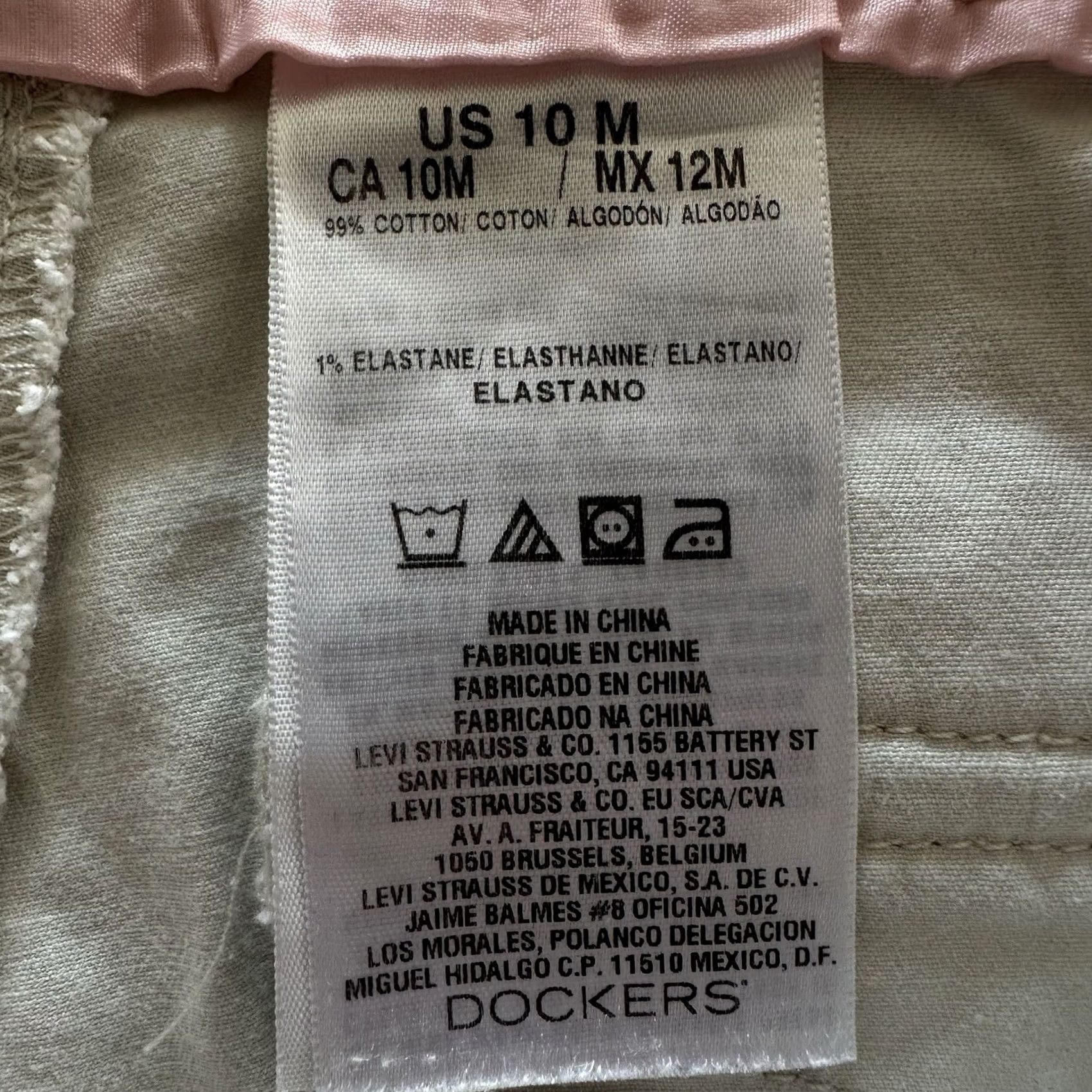 Dockers DOCKERS Pants Womens 10 32x31 Mid Rise Straight Khaki Ivory Khaki Stretch 99% Cotton 1% Elastane Size 24" / US 00 / IT 34 - 5 Thumbnail