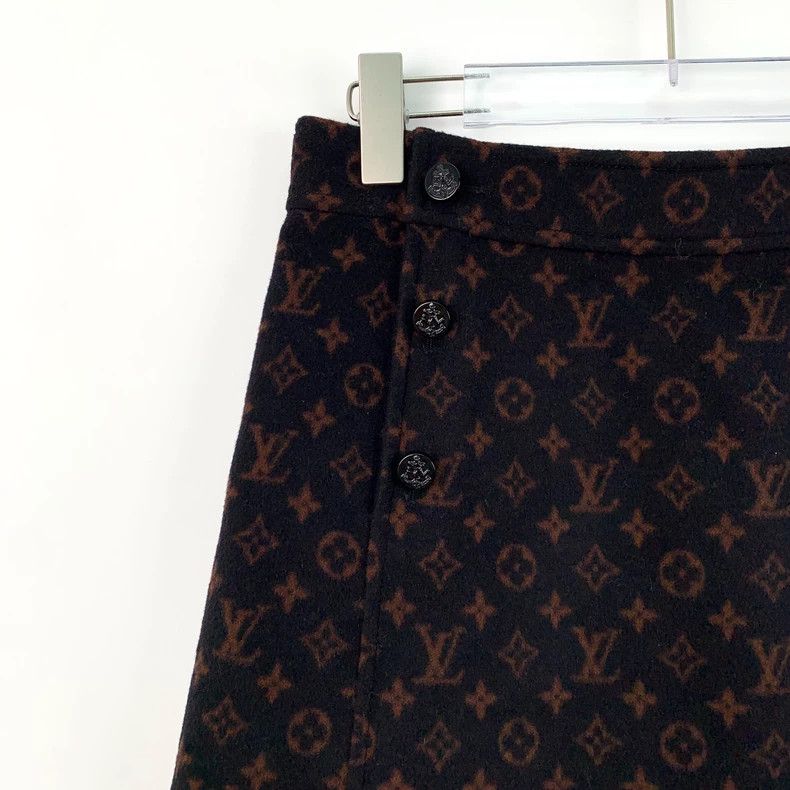 Louis Vuitton Louis Vuitton Brown presbyopic full print skirt Size 33" - 3 Thumbnail