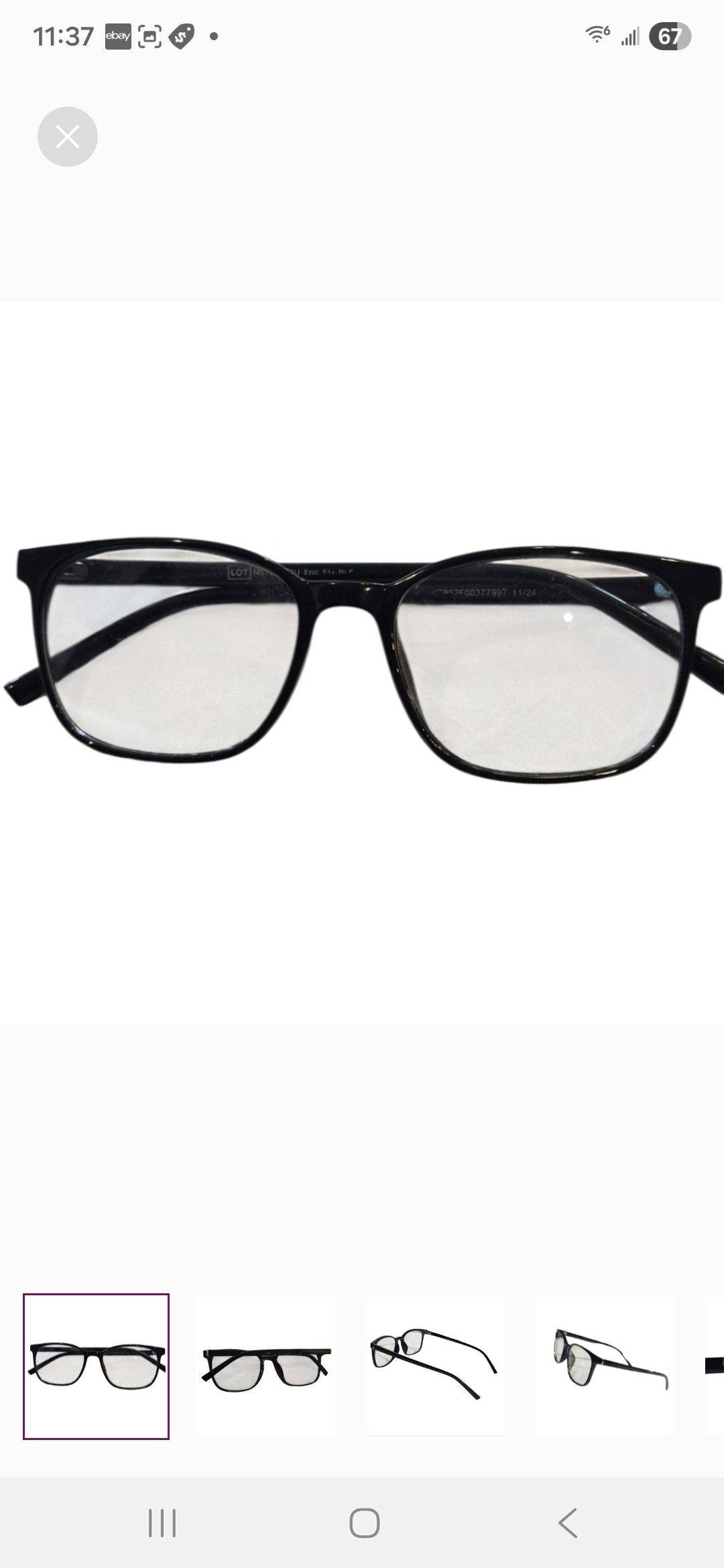 Other Brand Stylish Black Square Glasses-lot ns1124 ou eric fg blk Size ONE SIZE - 1 Thumbnail