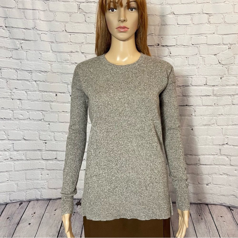 AQUA Aqua Cashmere High Low Crewneck Brown Melange Sweater Size Size S / US 4 / IT 40 - 1 Thumbnail