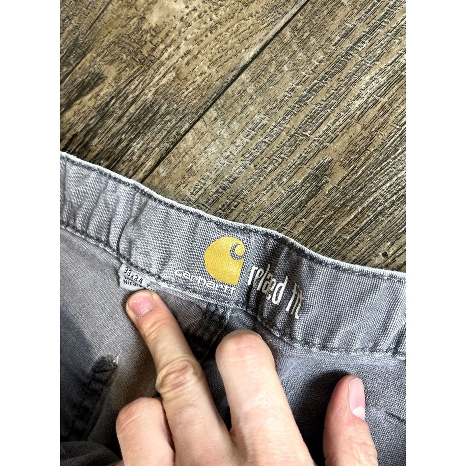 Carhartt Carhartt Pants Mens 33x32 Gray Canvas Carpenter Distressed Workwear Pants Regular 32 Inseam Men Size US 32 / EU 48 - 4 Thumbnail